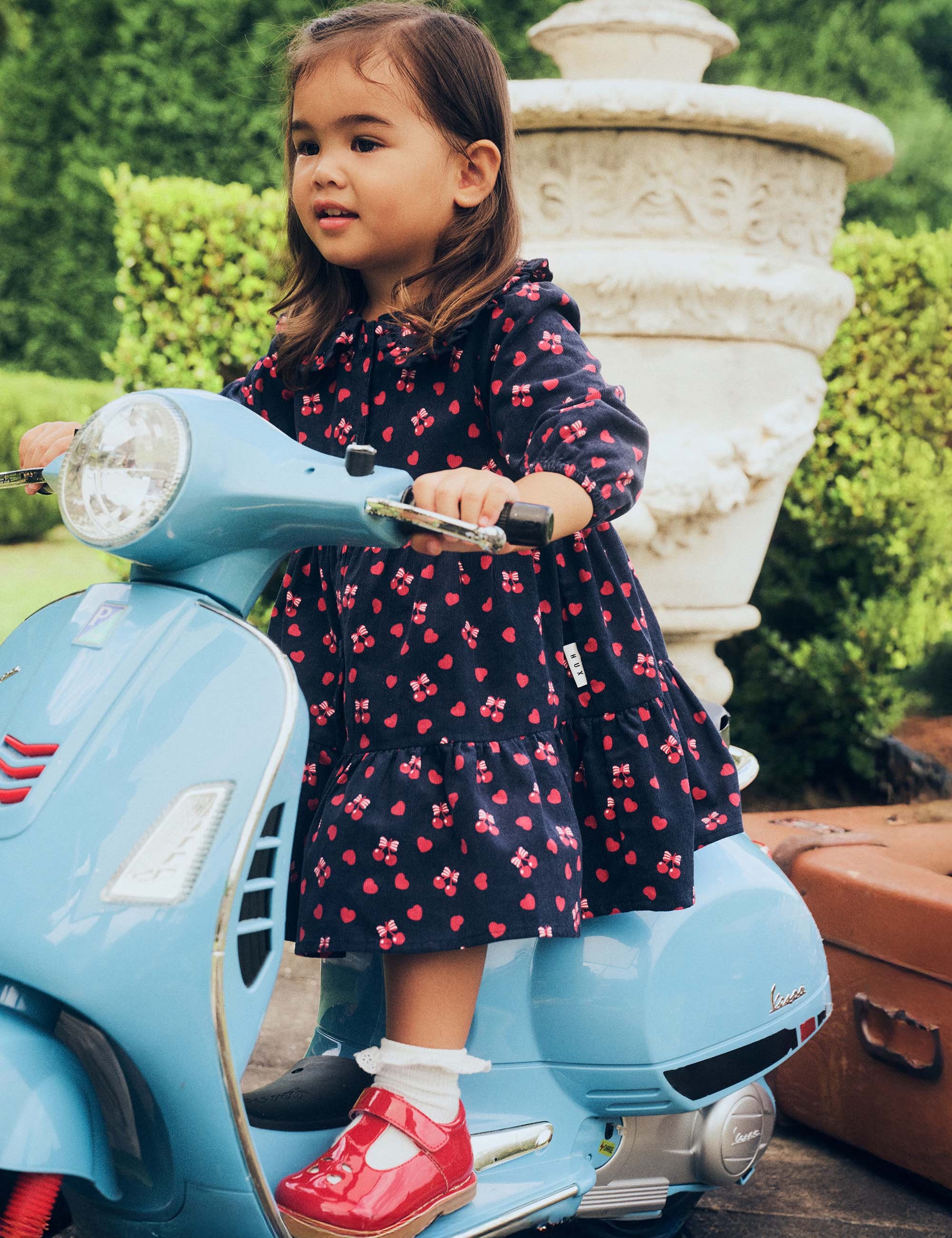 Cherry Pie Tiered Dress Cord DRESS Huxbaby