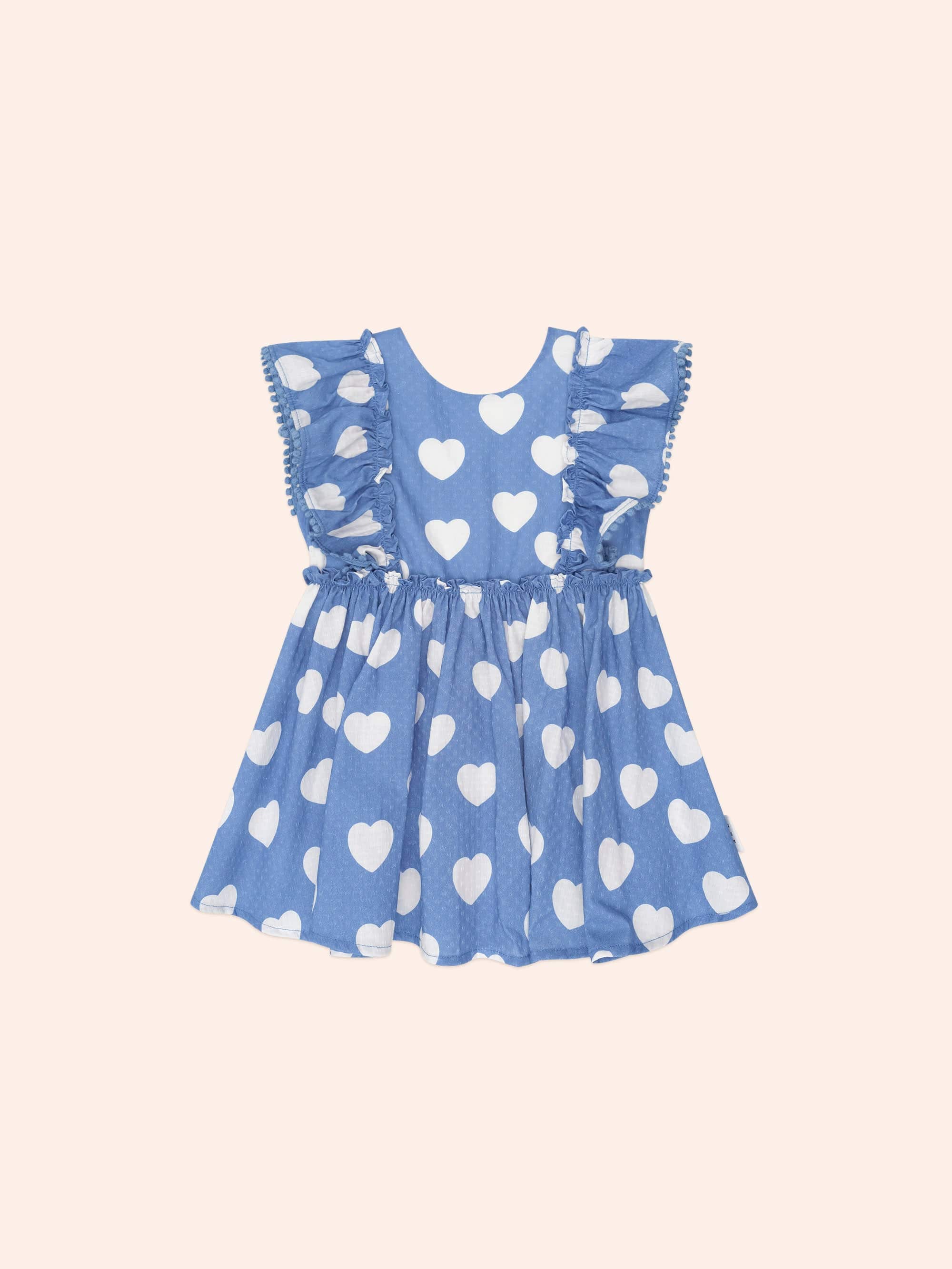Frill Heart Bow Dress DRESS Huxbaby
