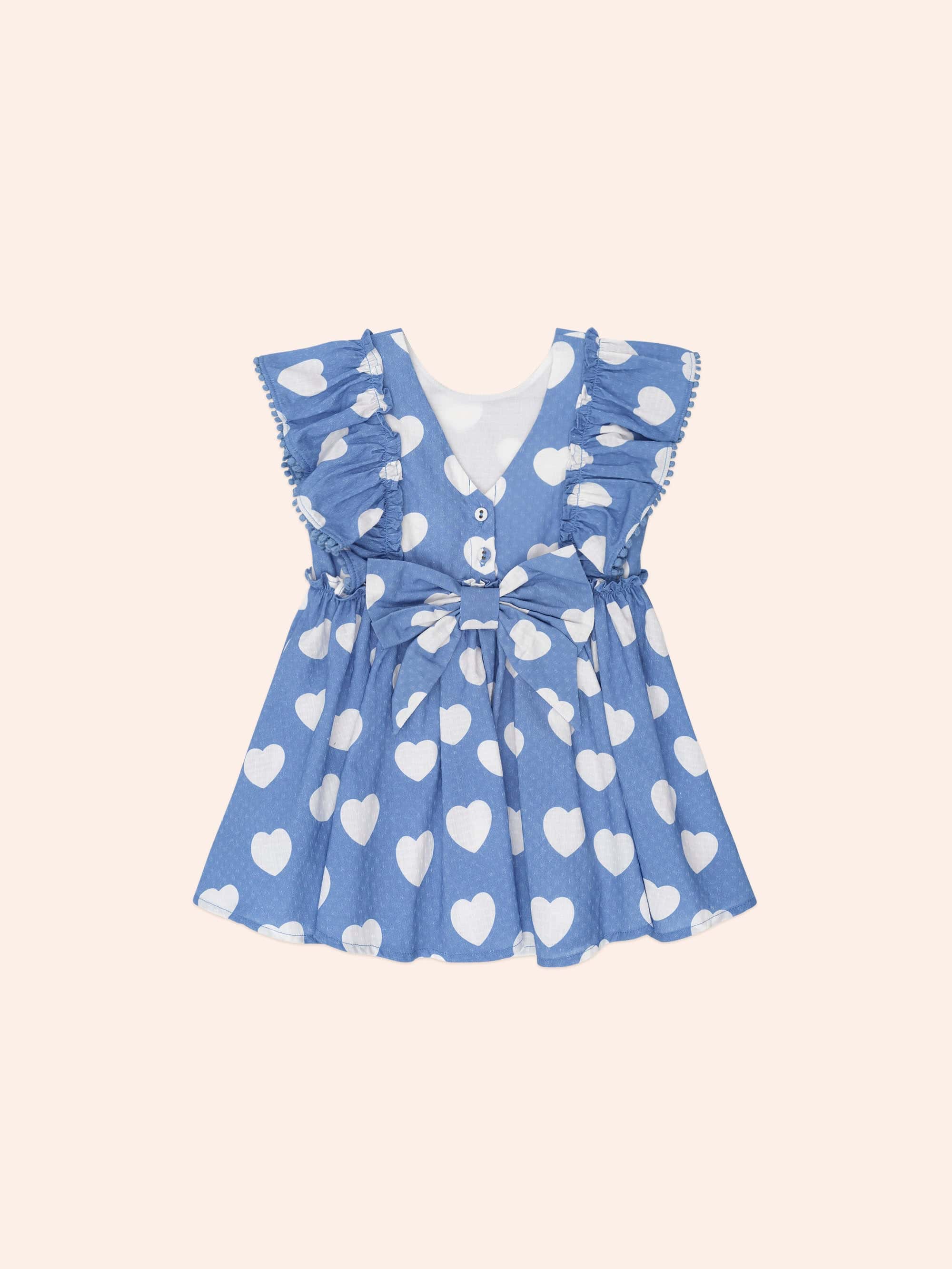 Frill Heart Bow Dress DRESS Huxbaby
