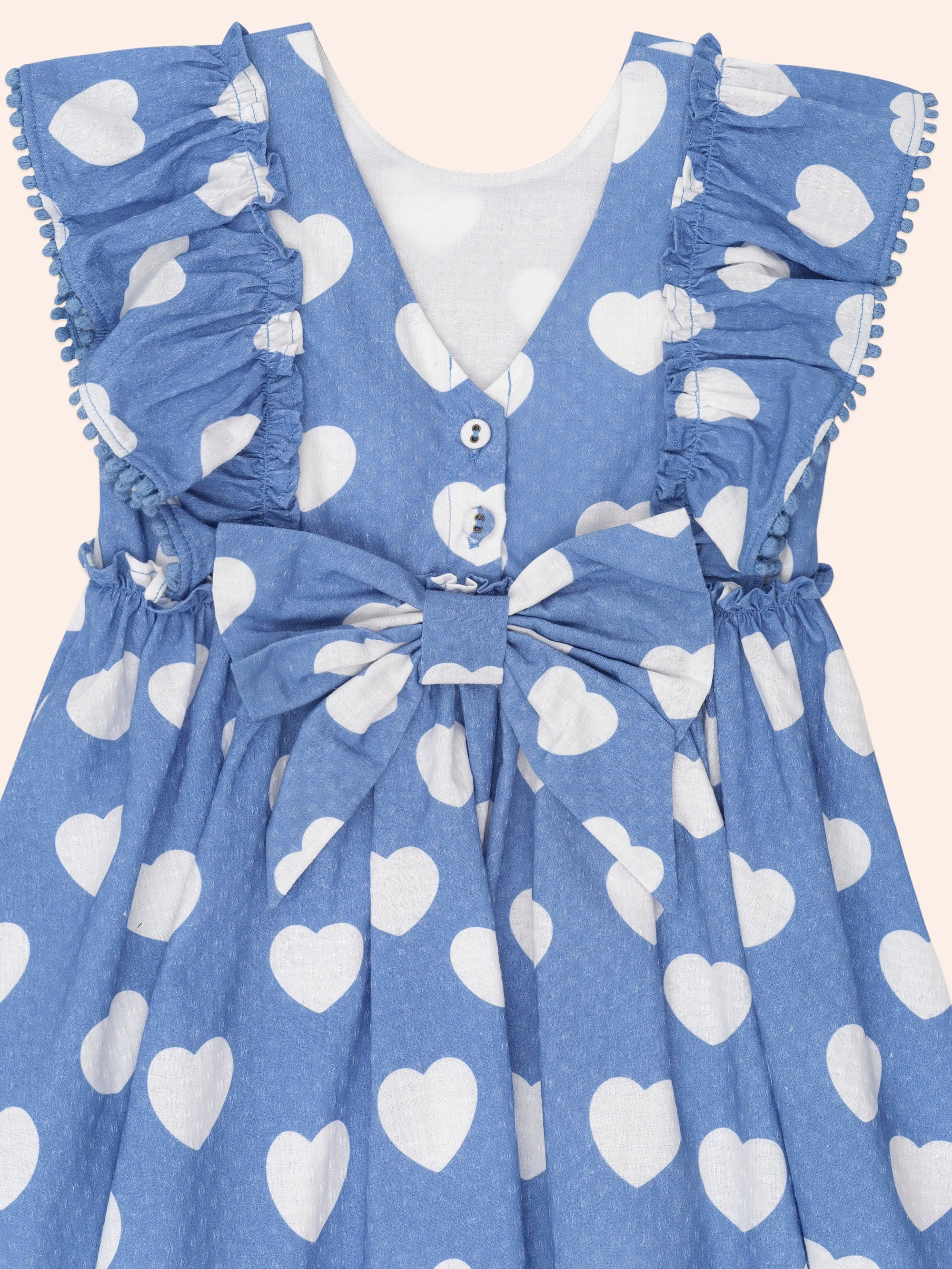 Frill Heart Bow Dress DRESS Huxbaby