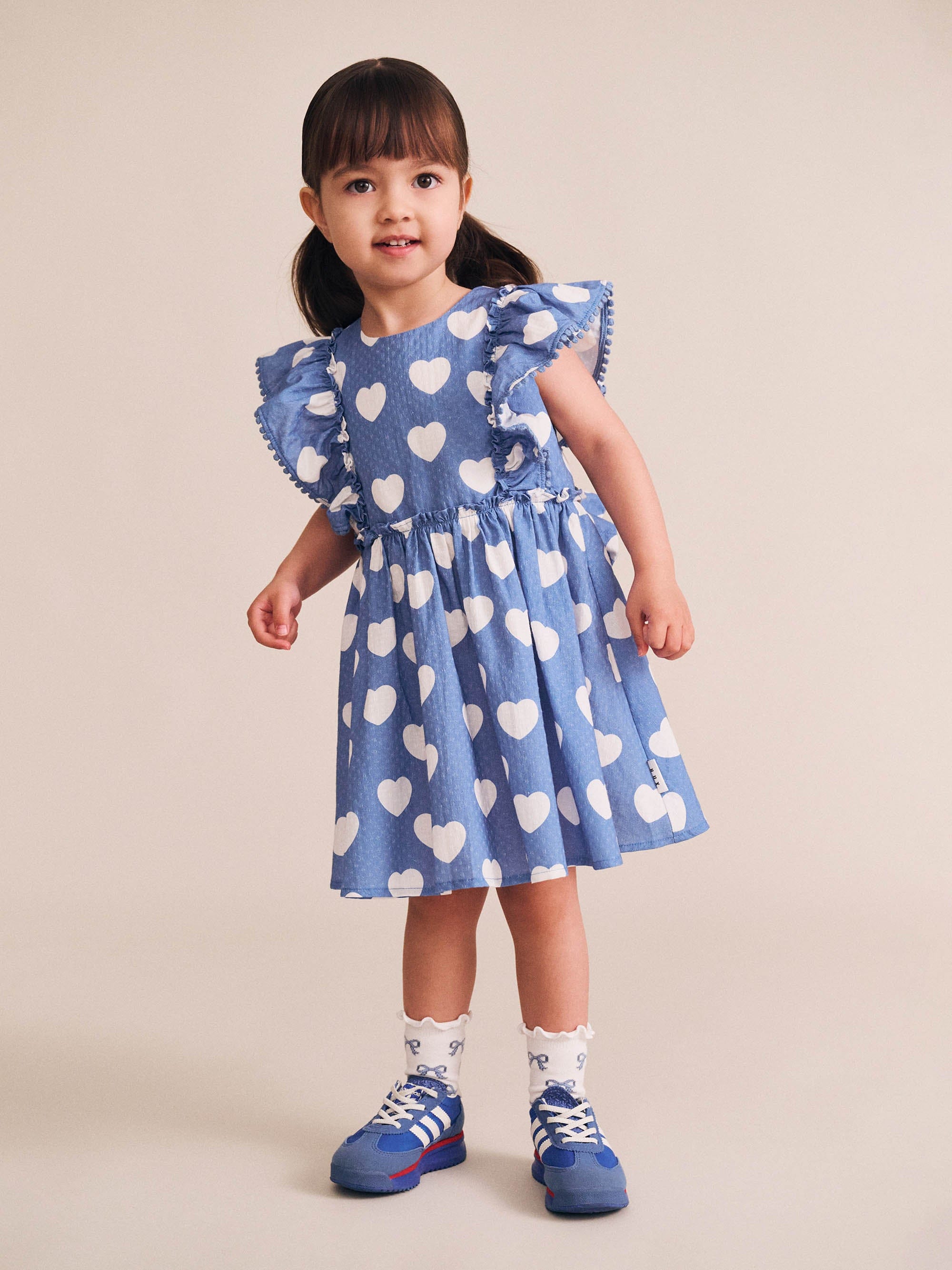 Frill Heart Bow Dress DRESS Huxbaby