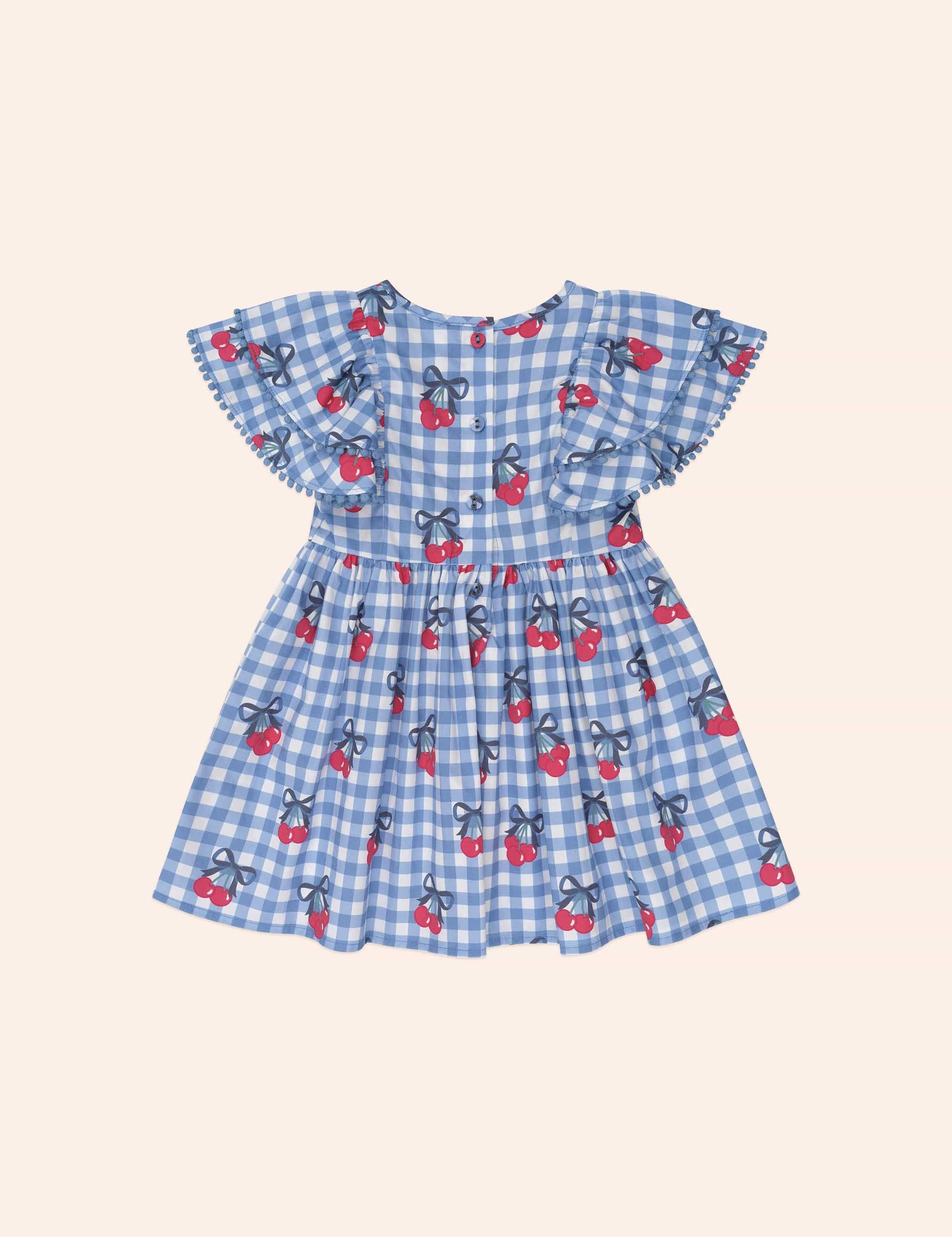 Cherry Gingham Frill Dress DRESS Huxbaby