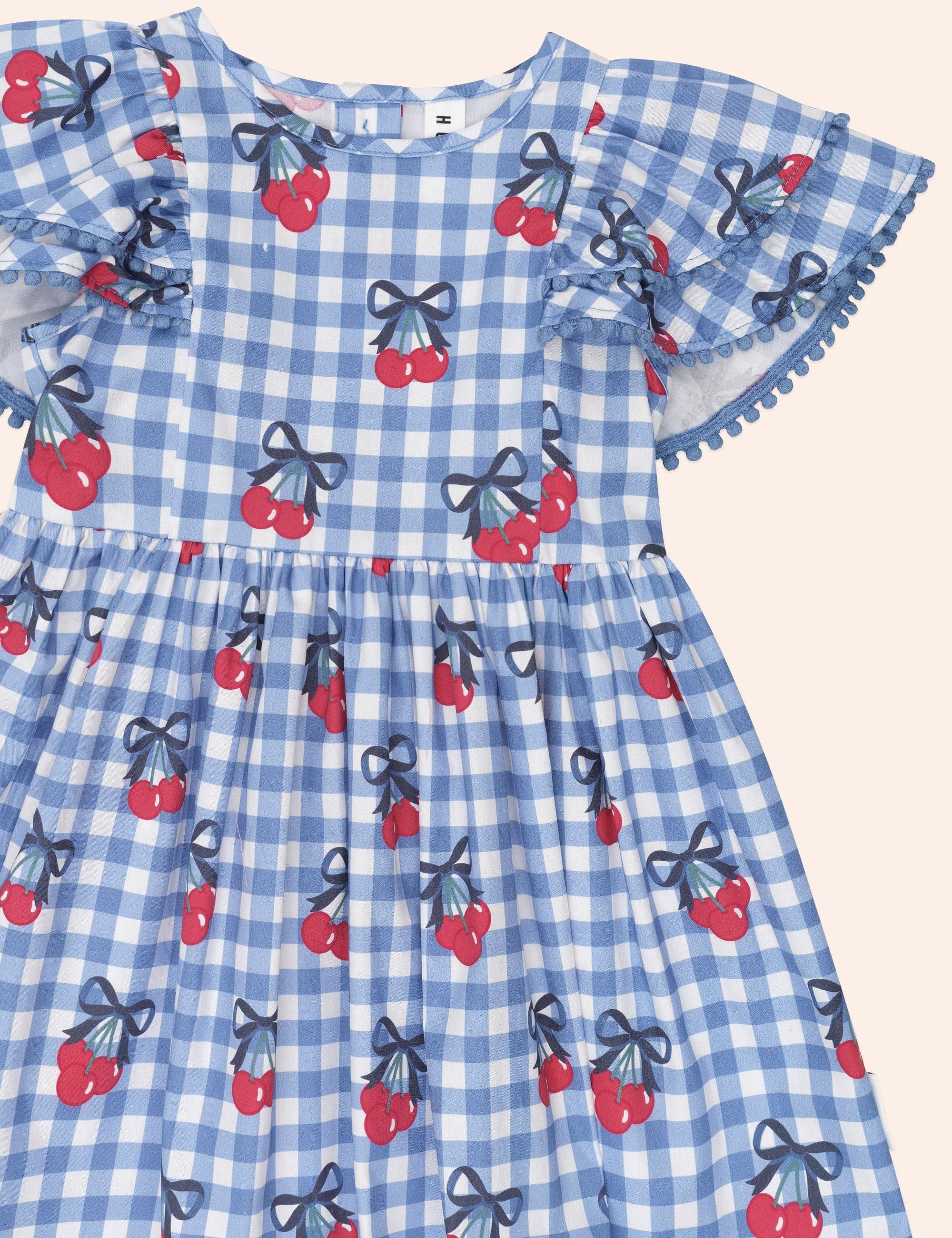 Cherry Gingham Frill Dress DRESS Huxbaby