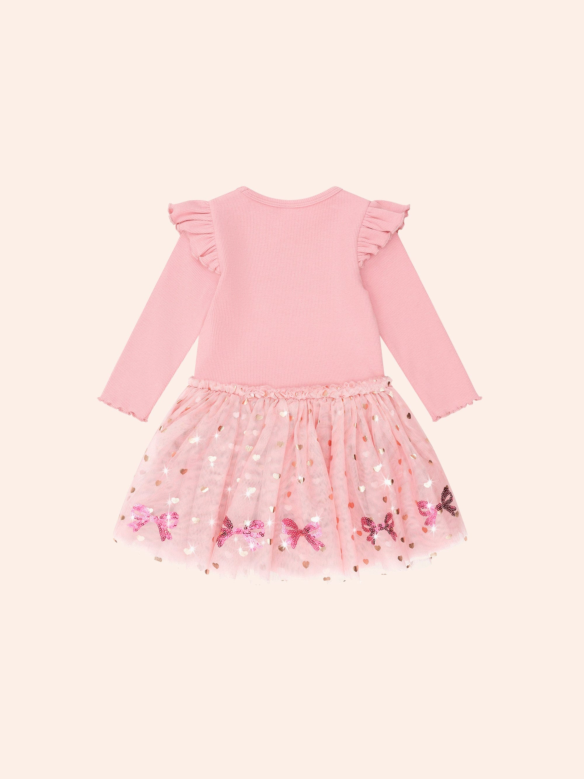 Sequin Bow Tulle Dress DRESS Huxbaby