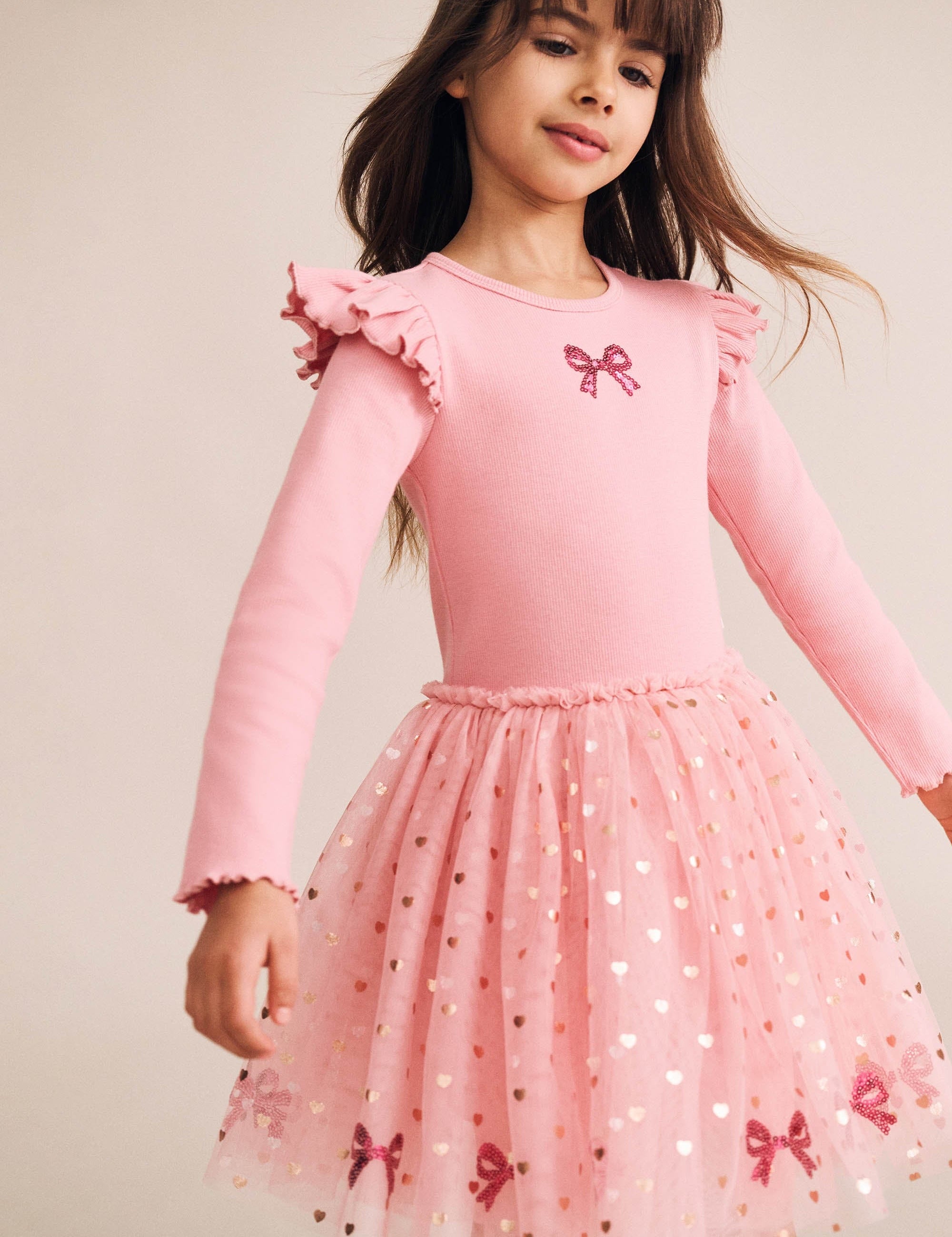 Sequin Bow Tulle Dress DRESS Huxbaby