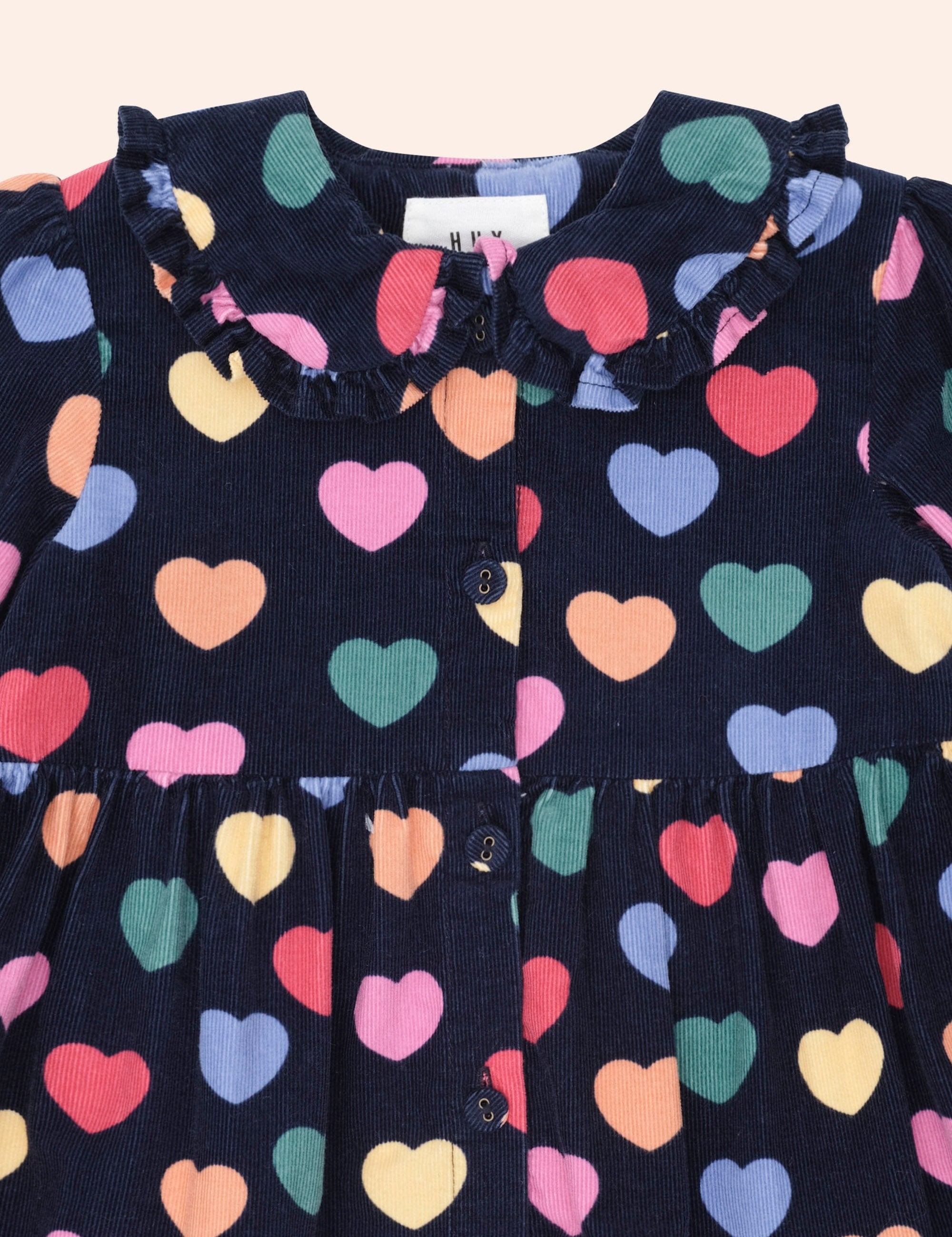 Multi Hearts Cord Dress DRESS Huxbaby