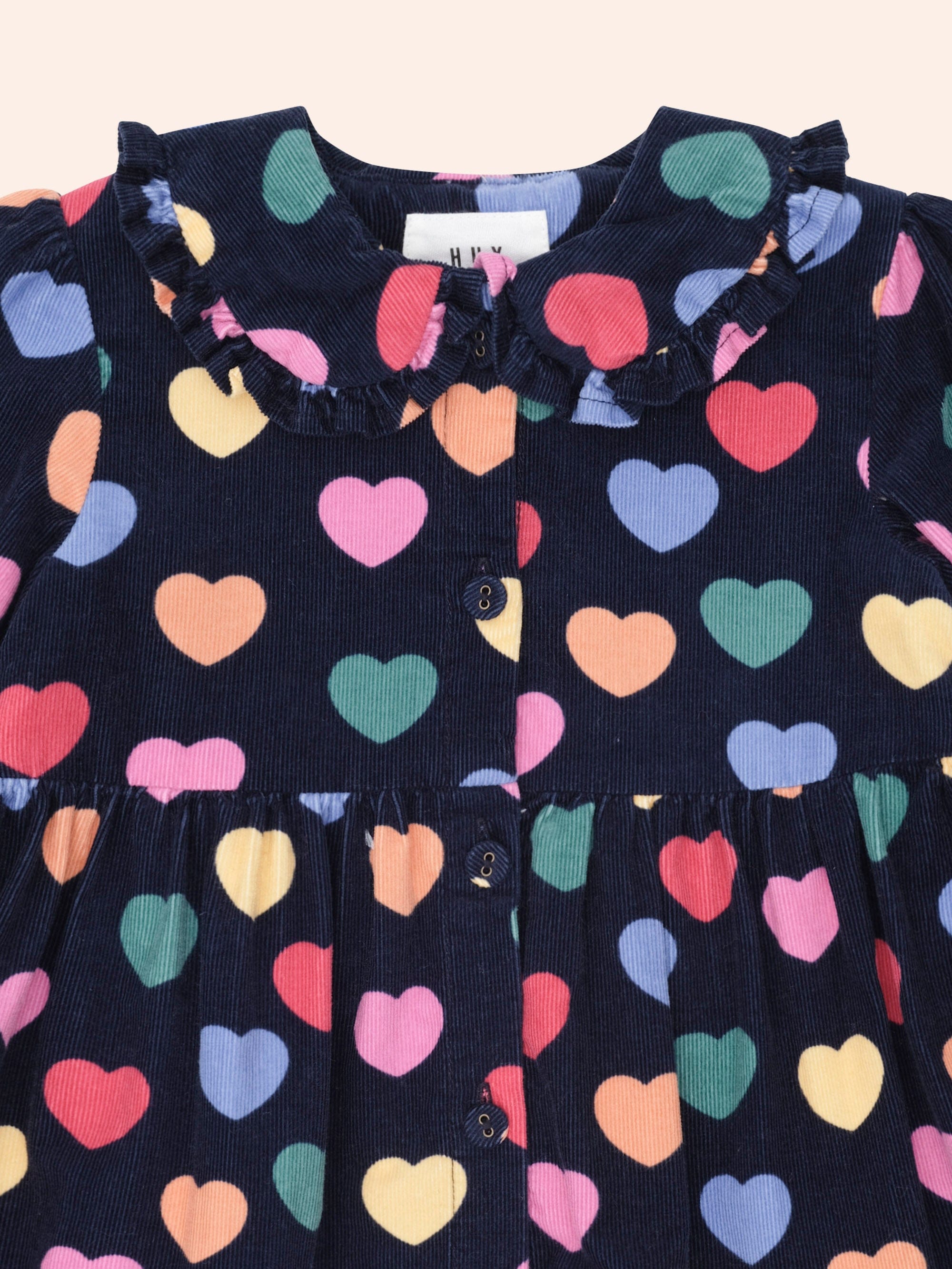 Multi Hearts Cord Dress DRESS Huxbaby