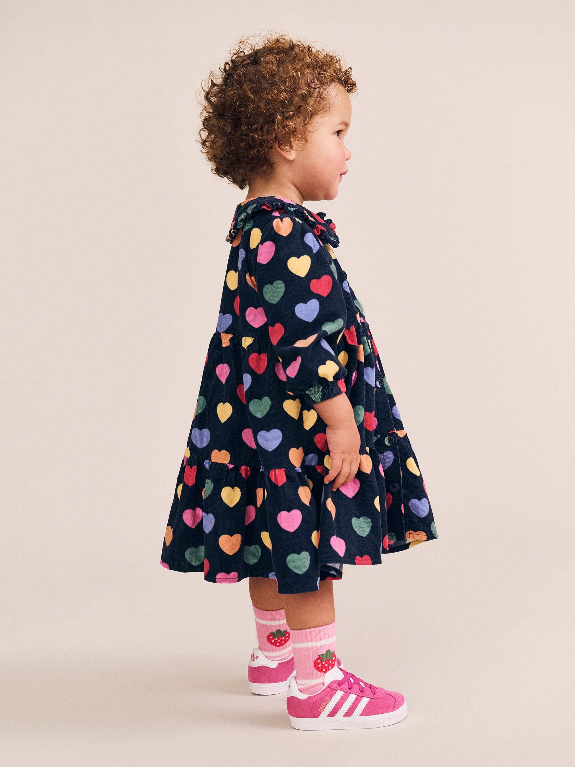 Multi Hearts Cord Dress DRESS Huxbaby