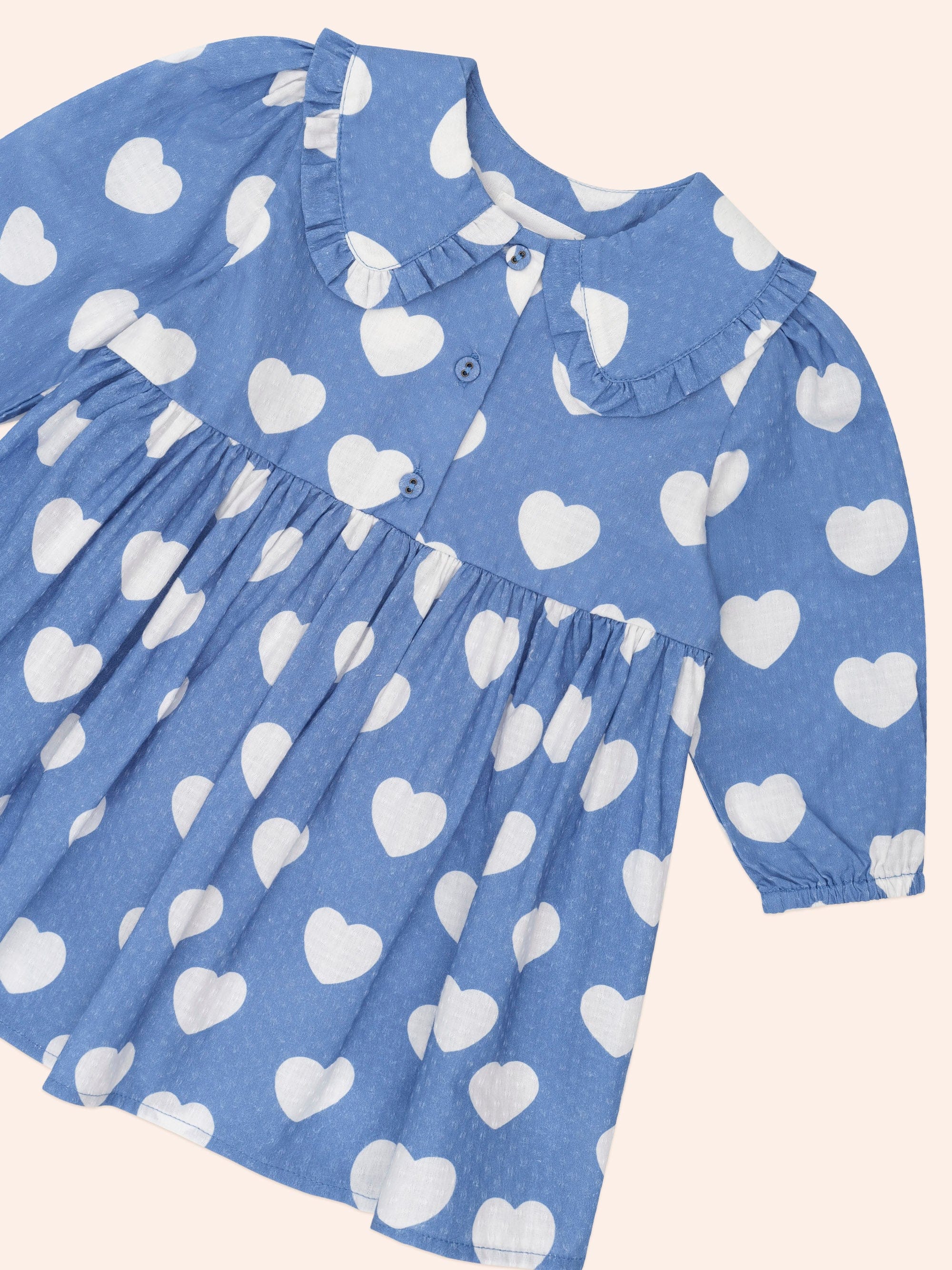 Frill Heart Collar Dress DRESS Huxbaby