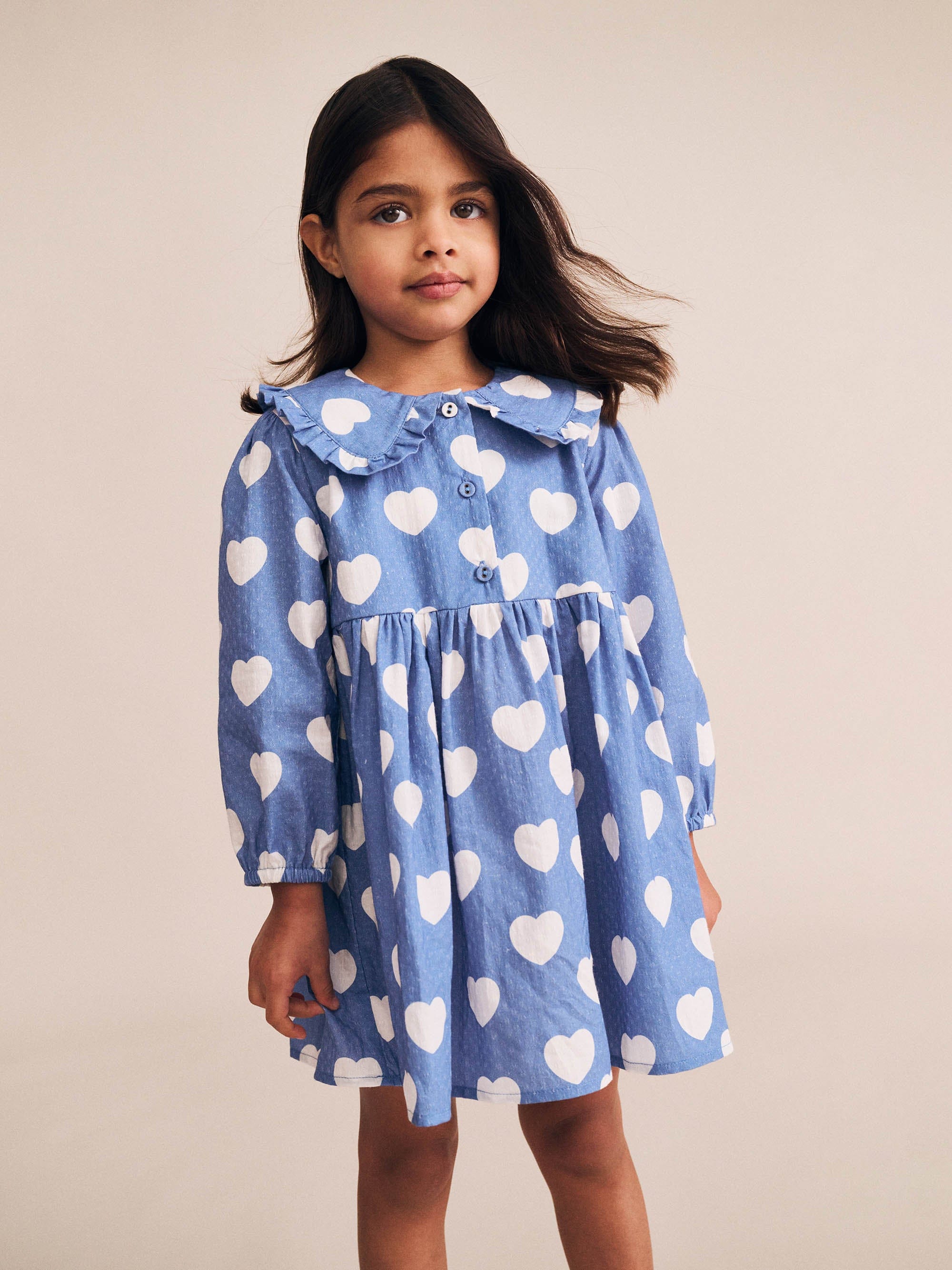 Frill Heart Collar Dress DRESS Huxbaby