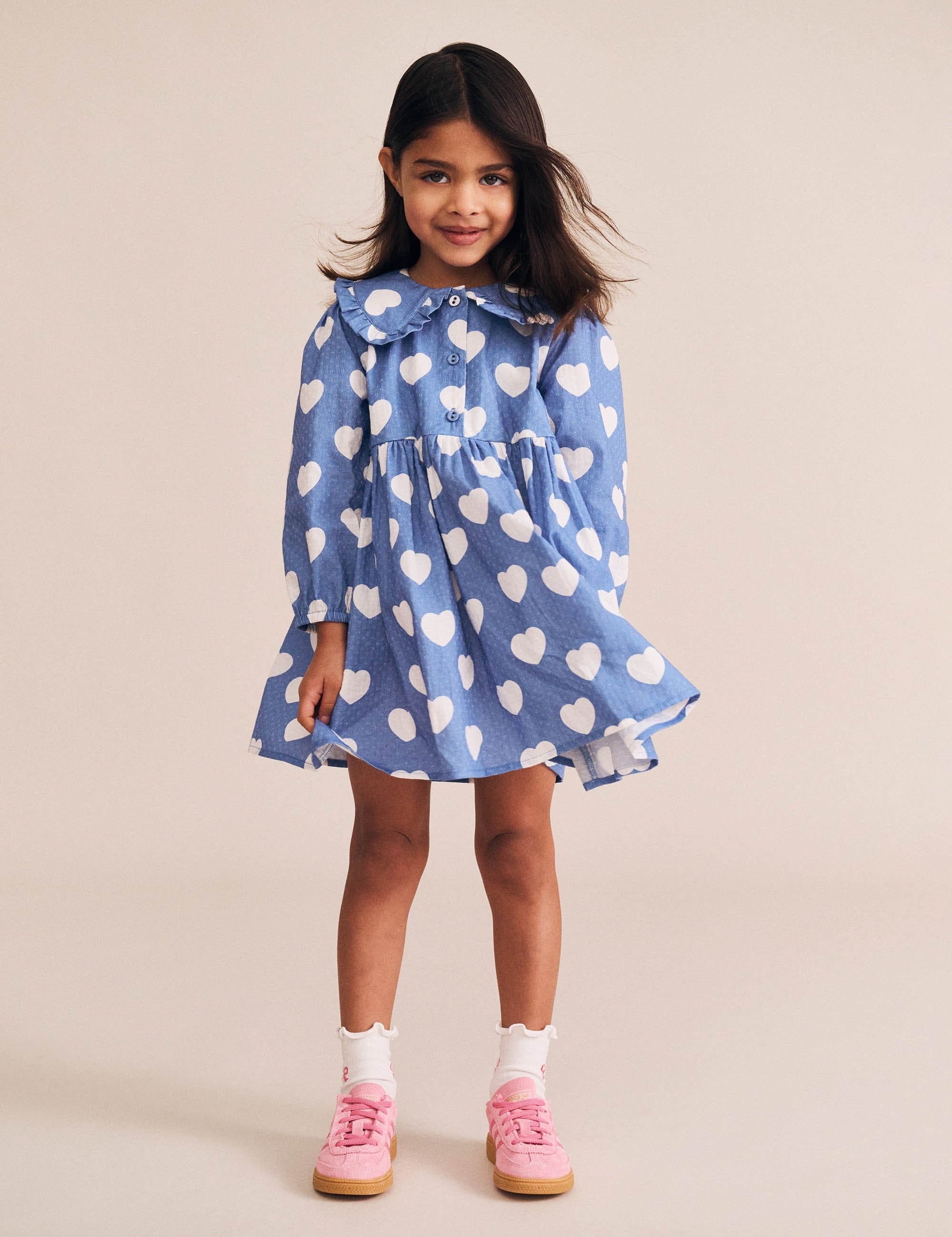 Frill Heart Collar Dress DRESS Huxbaby
