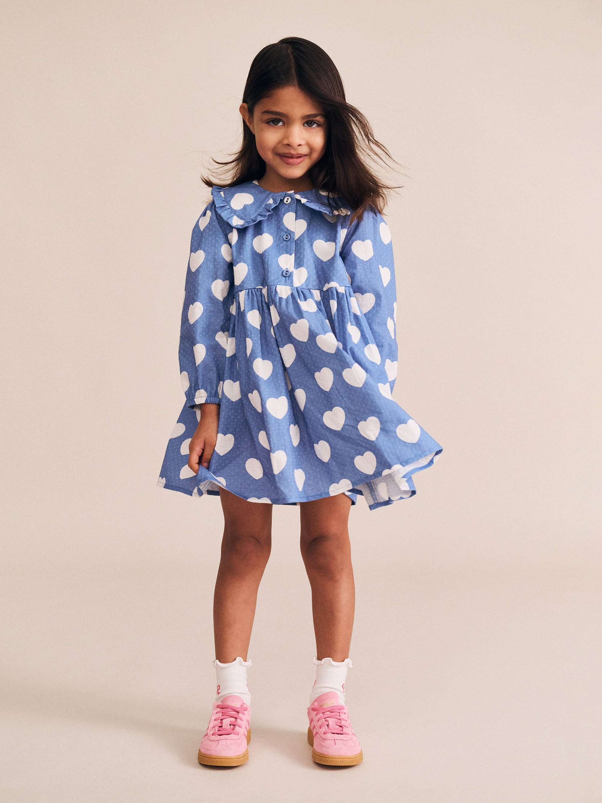 Frill Heart Collar Dress DRESS Huxbaby