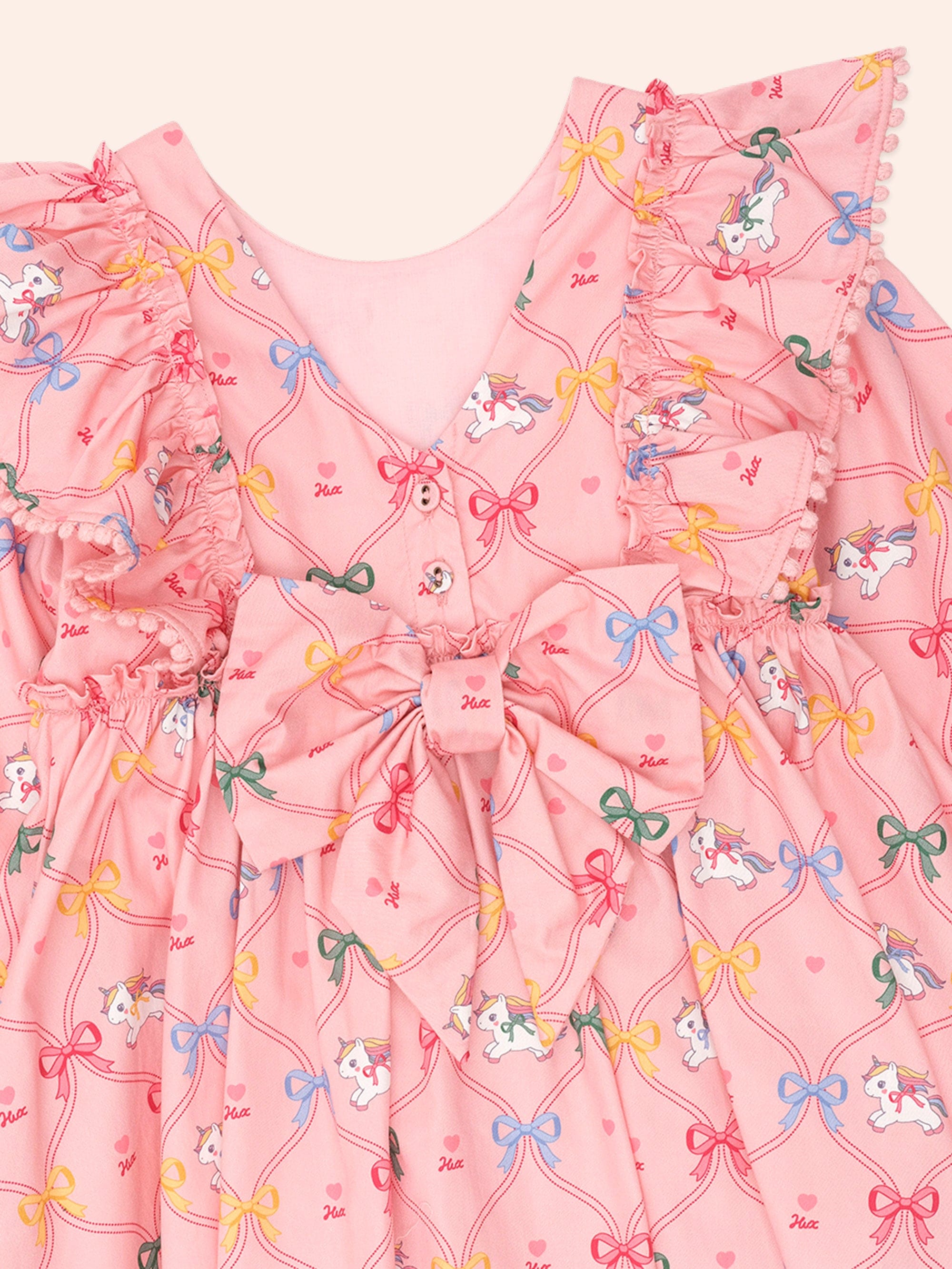 Unicorn Bow Dress DRESS Huxbaby