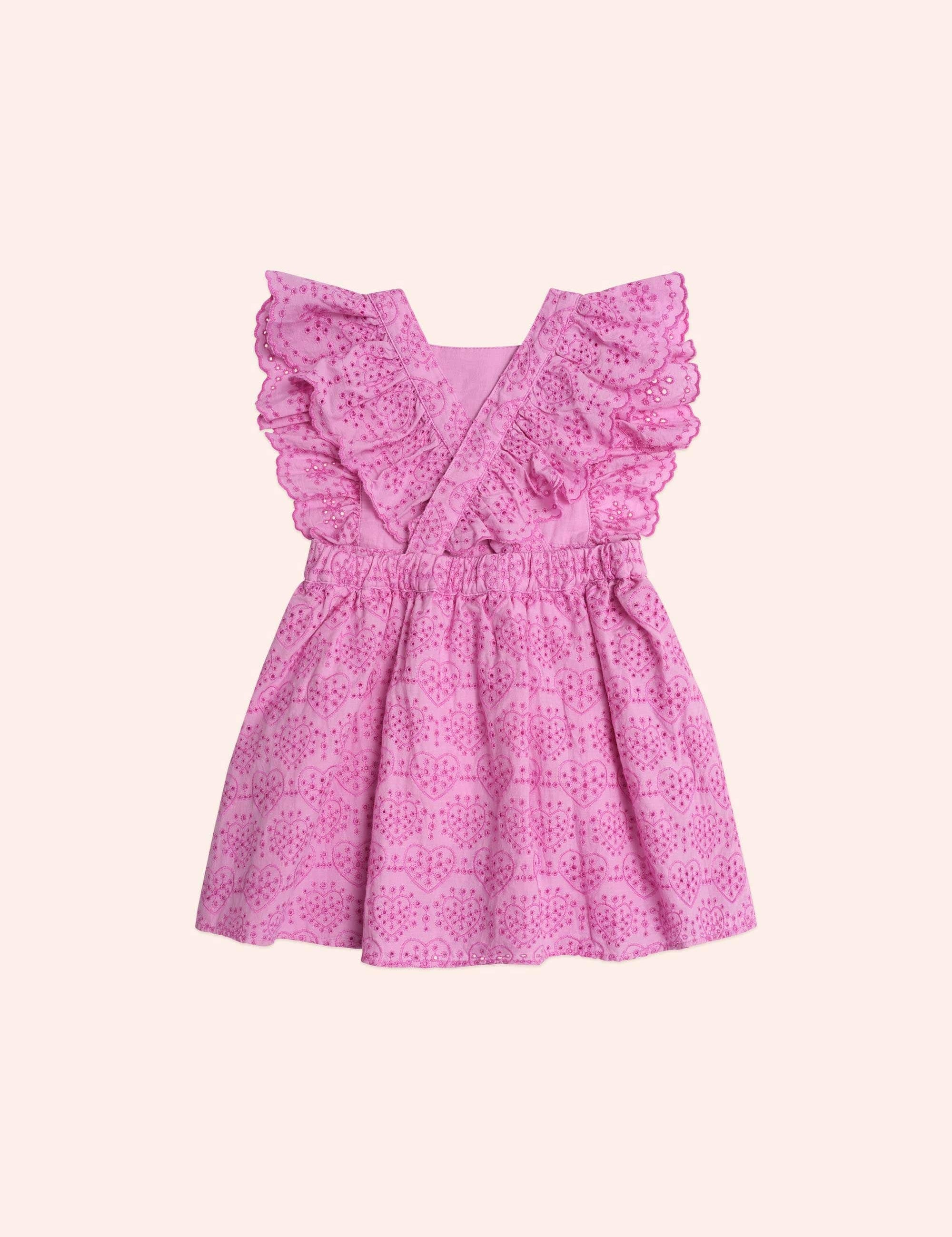 Frilly Broderie Pinafore Dress DRESS Huxbaby