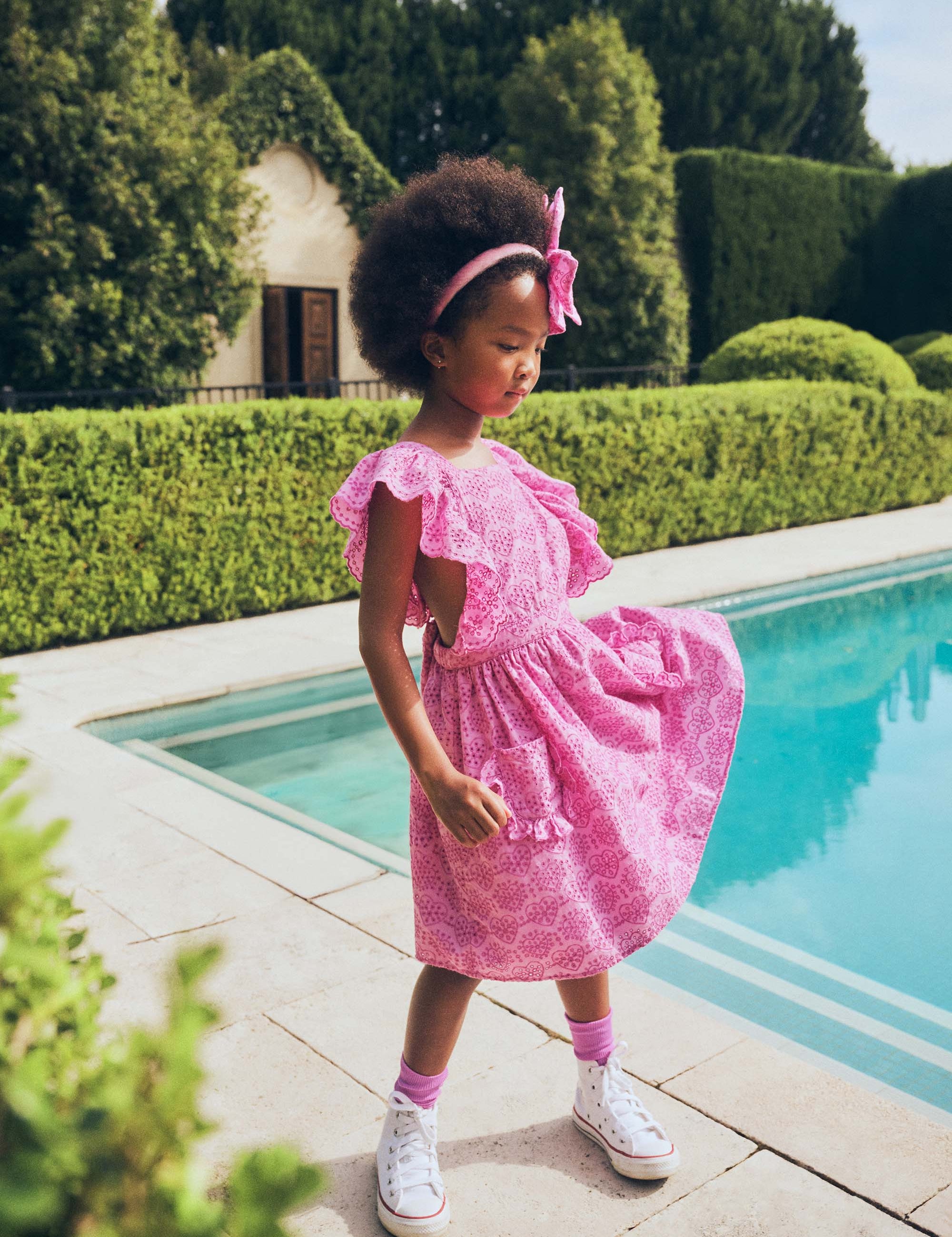 Frilly Broderie Pinafore Dress DRESS Huxbaby