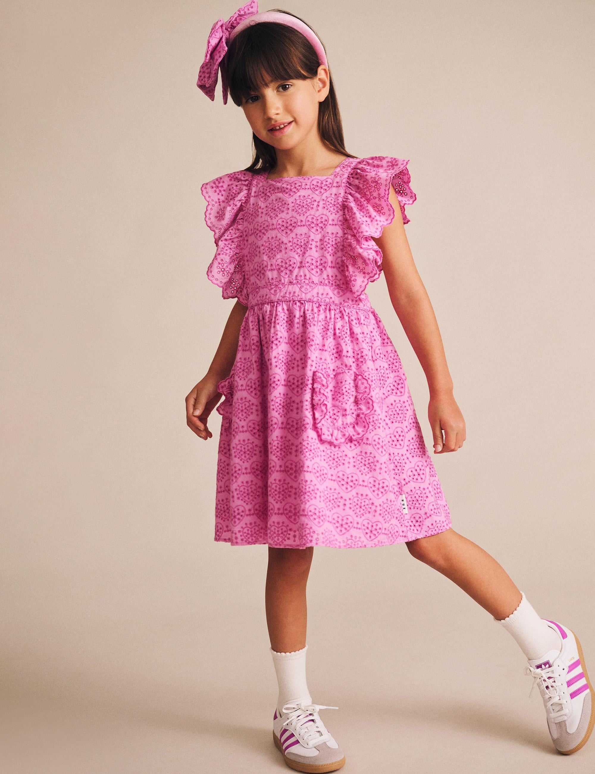 Frilly Broderie Pinafore Dress DRESS Huxbaby