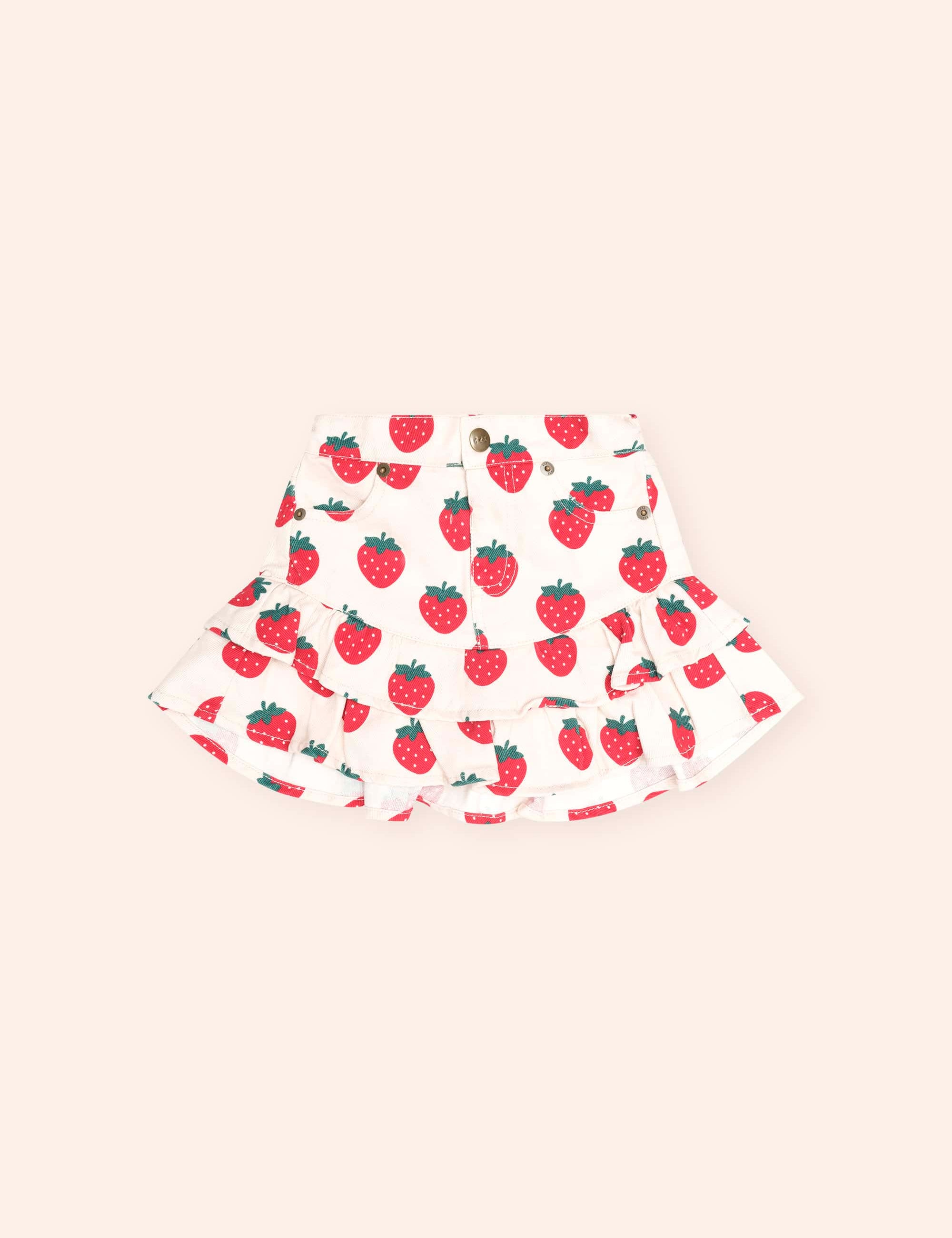 Strawberry Tiered Skirt SKIRT Huxbaby Shopify