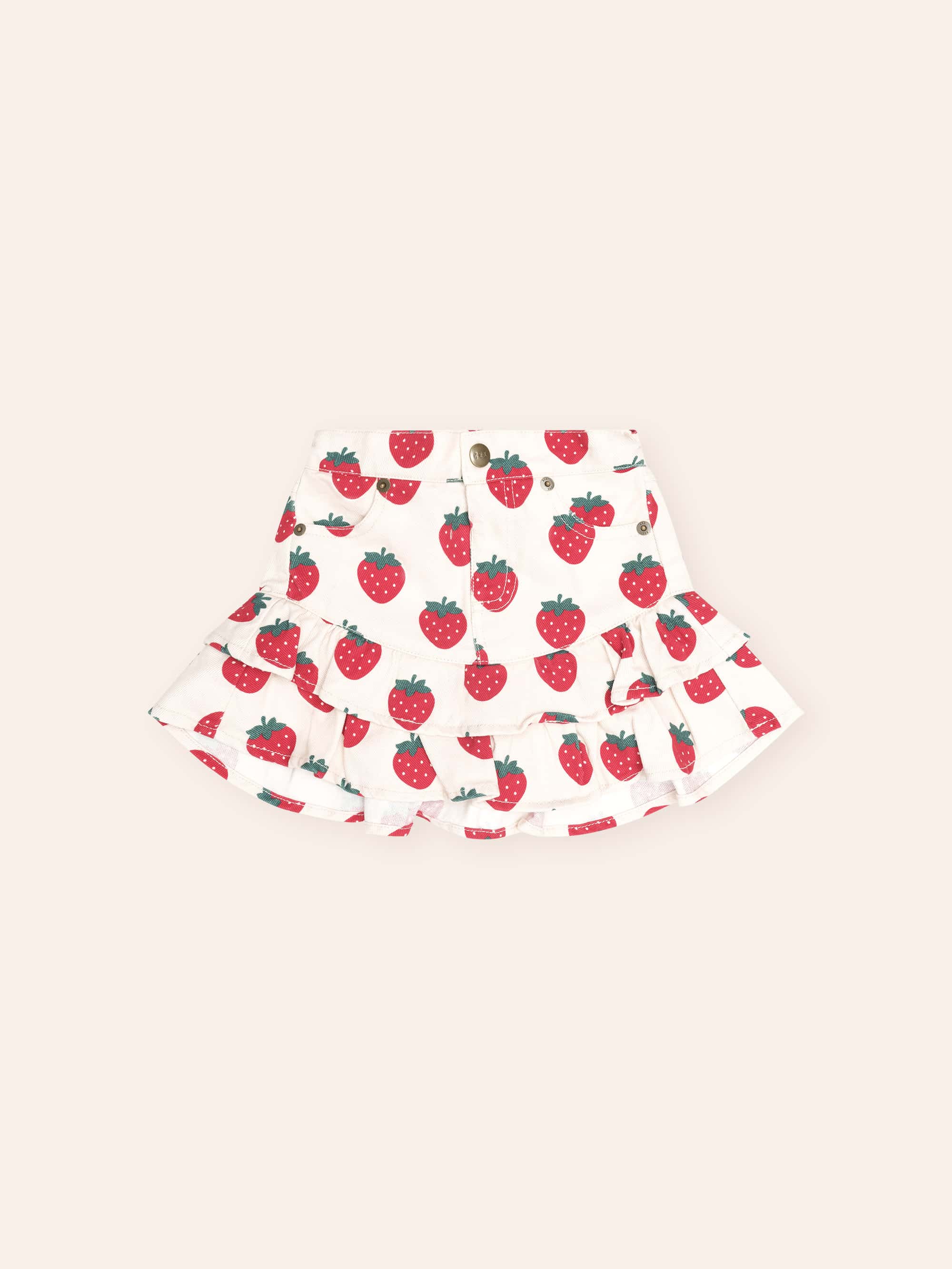 Strawberry Tiered Skirt SKIRT Huxbaby Shopify