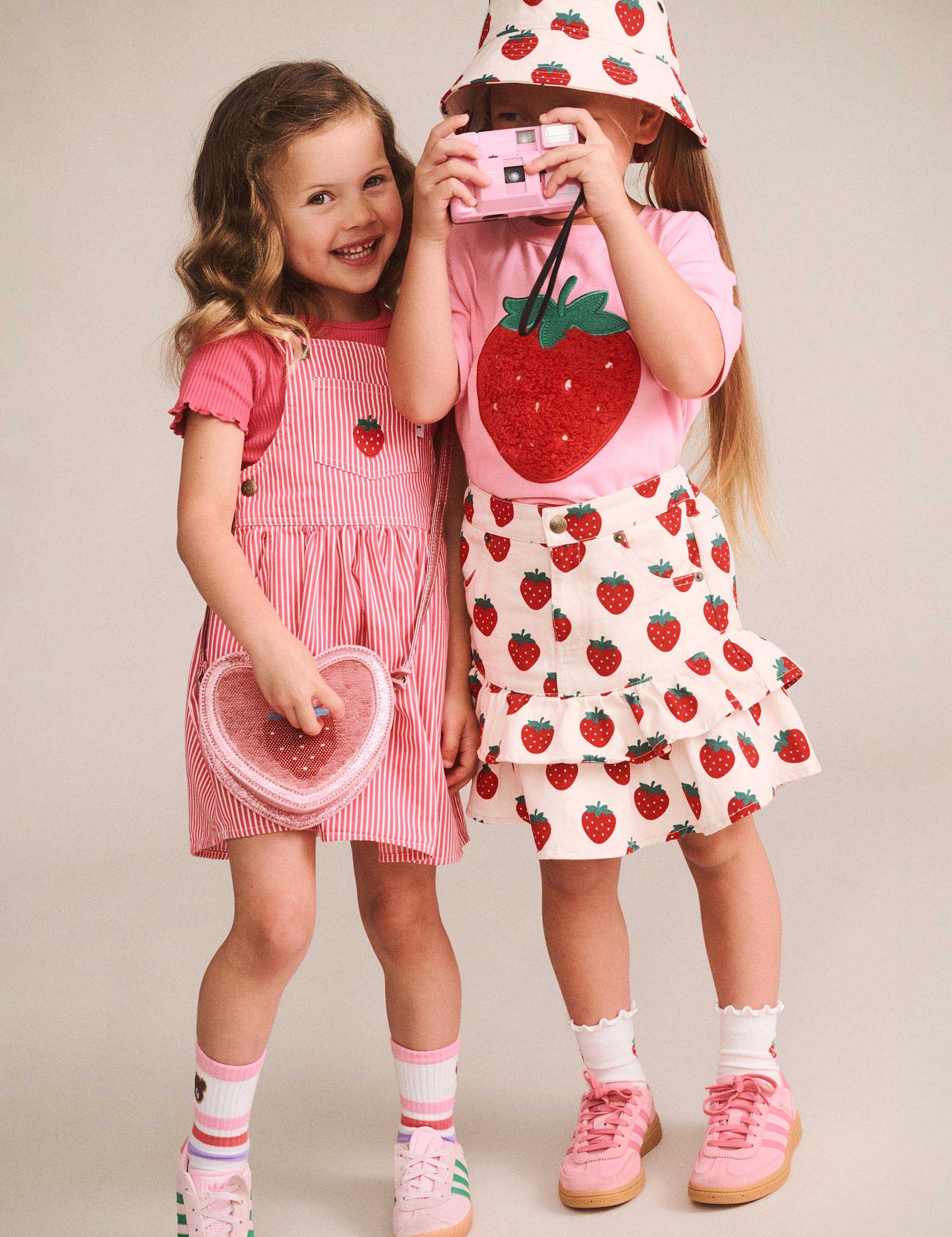Strawberry Tiered Skirt SKIRT Huxbaby Shopify