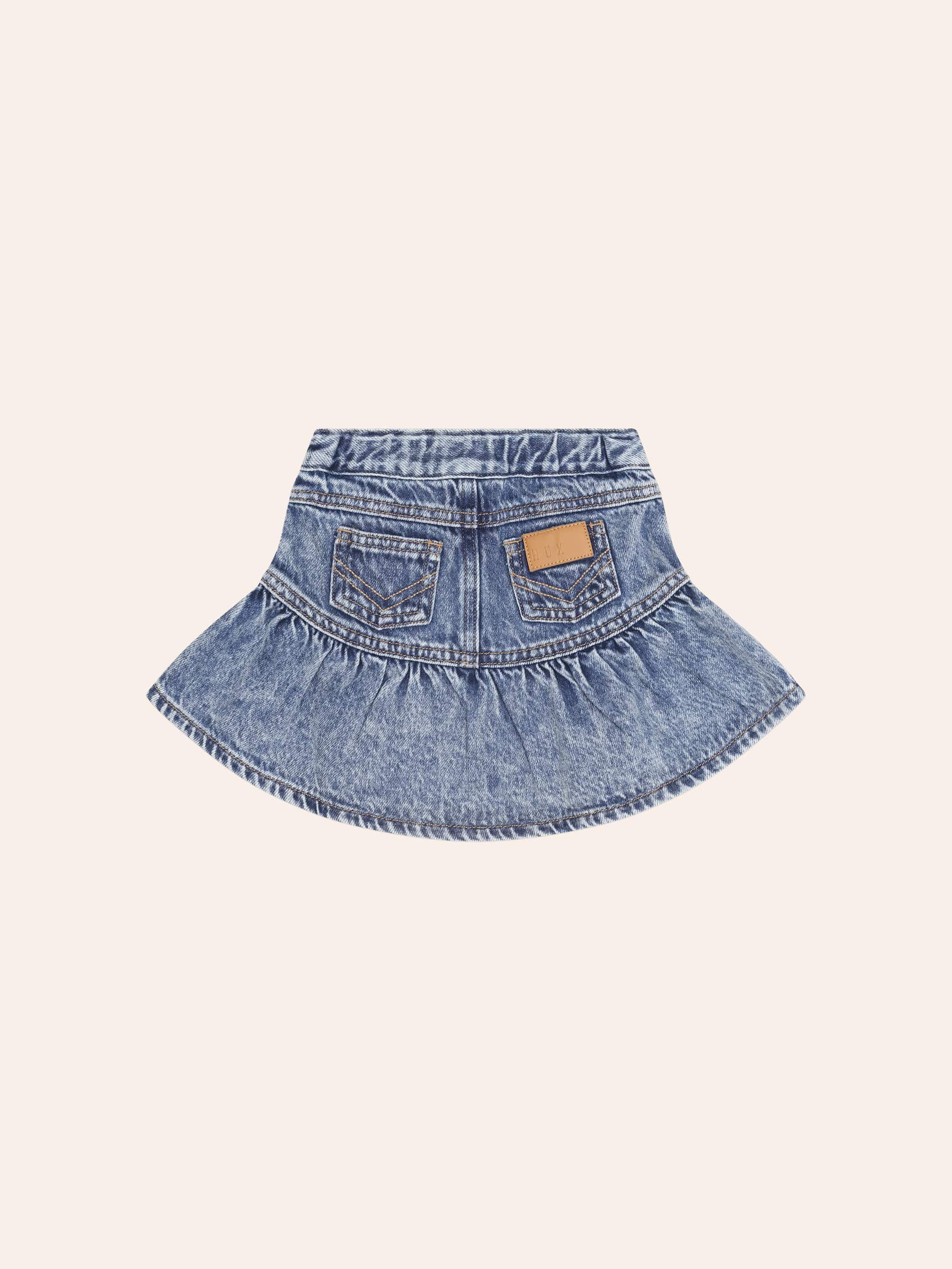 Dreamy Denim Tiered Skirt SKIRT Huxbaby Shopify