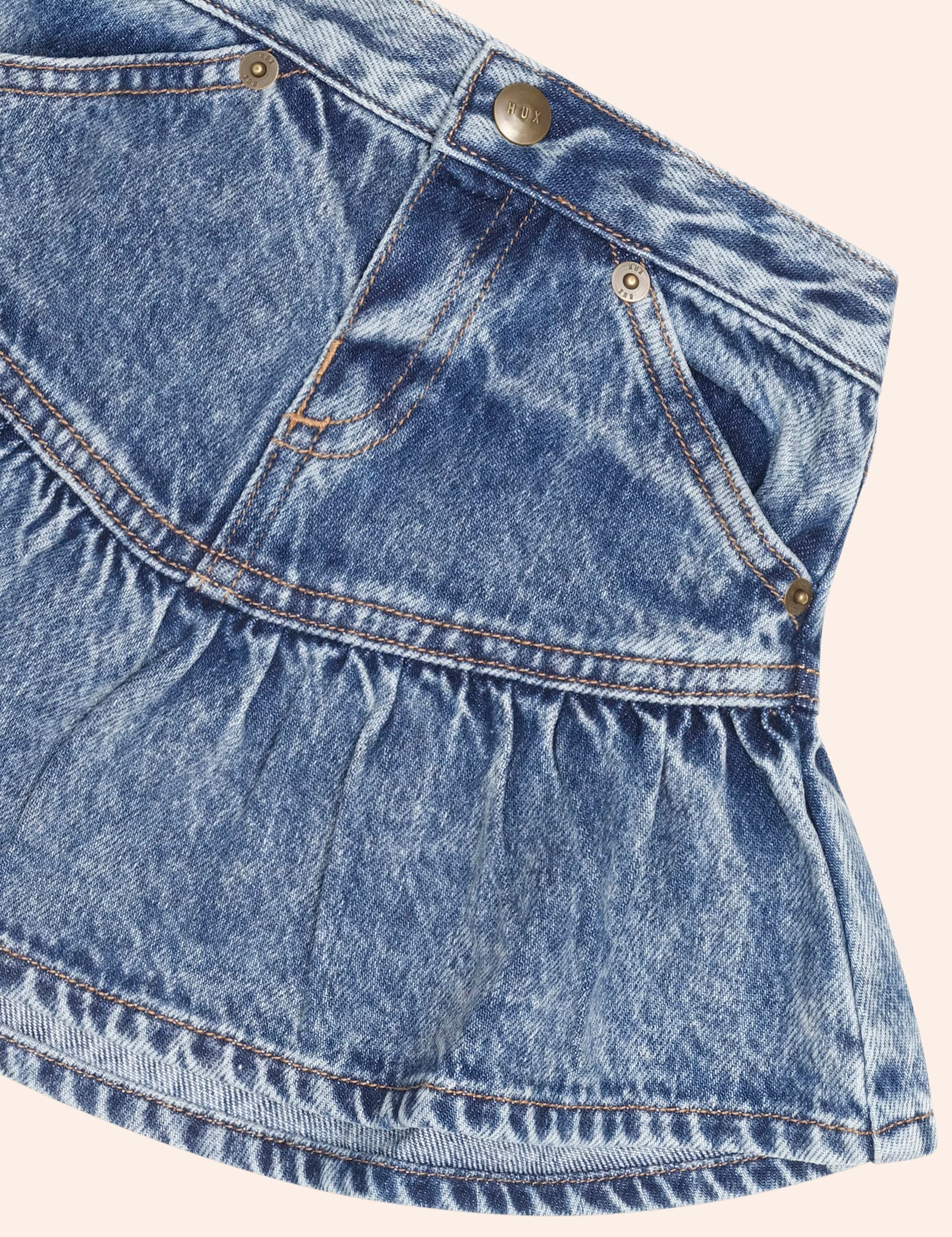 Dreamy Denim Tiered Skirt SKIRT Huxbaby Shopify