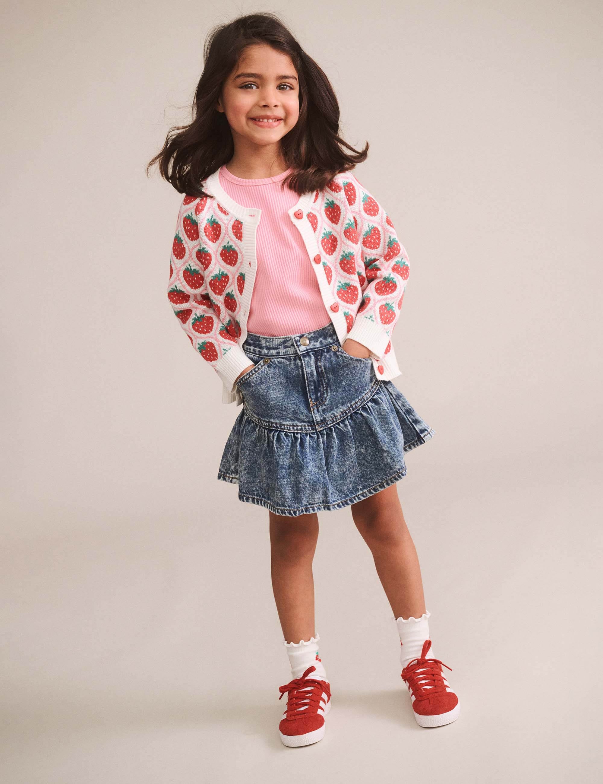 Dreamy Denim Tiered Skirt SKIRT Huxbaby Shopify