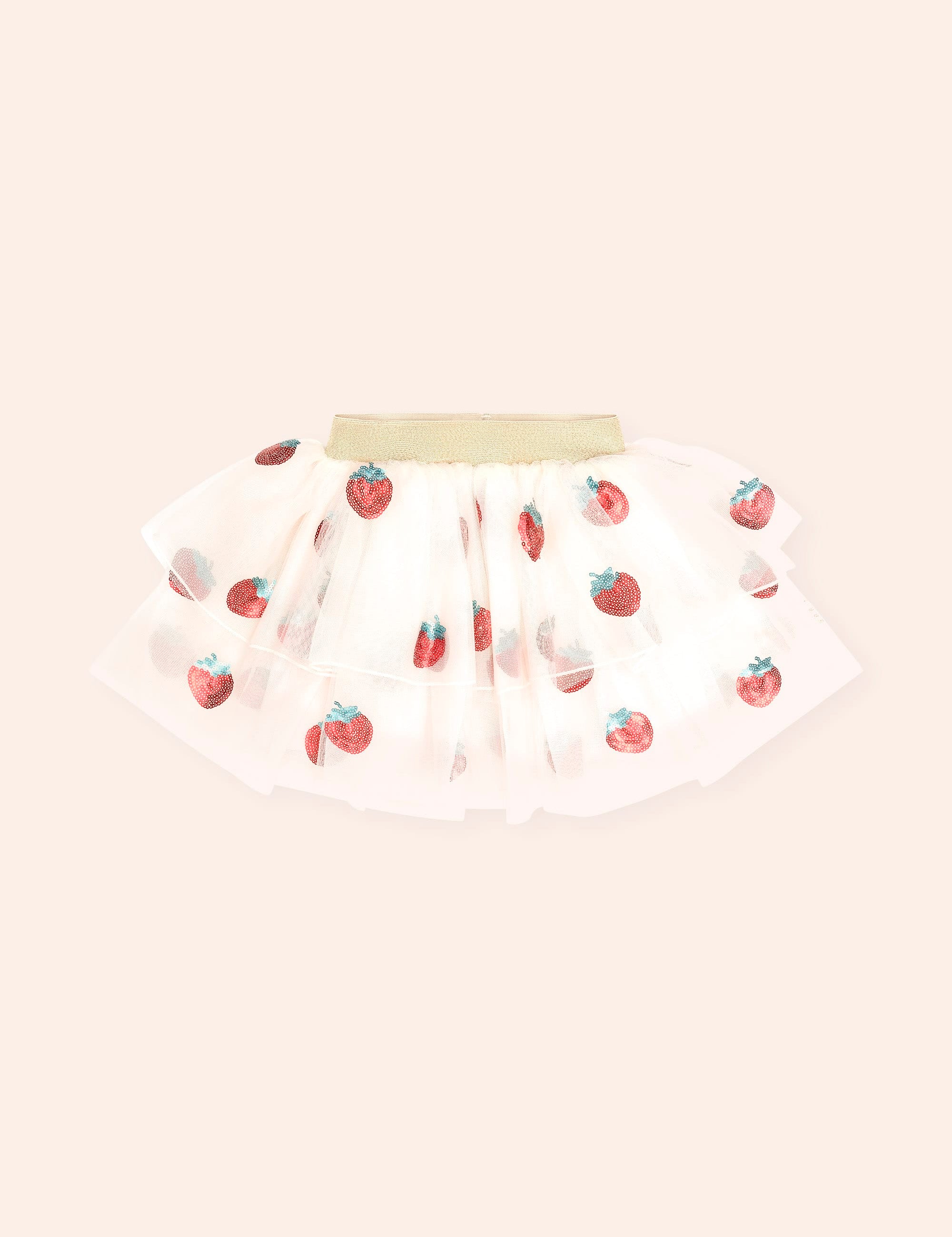 Sequin Strawberry Tulle Skirt SKIRT Huxbaby Shopify