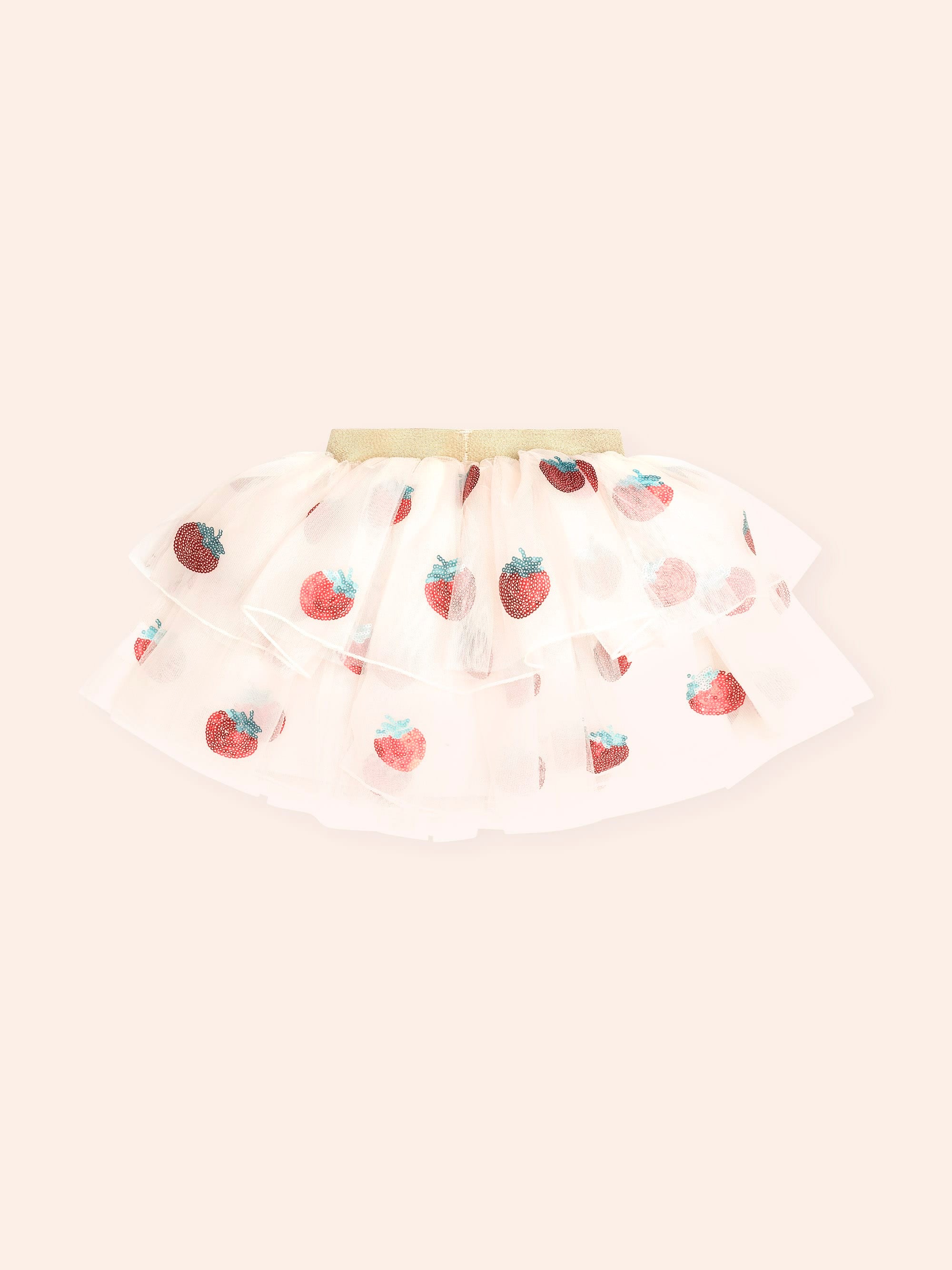 Sequin Strawberry Tulle Skirt SKIRT Huxbaby Shopify