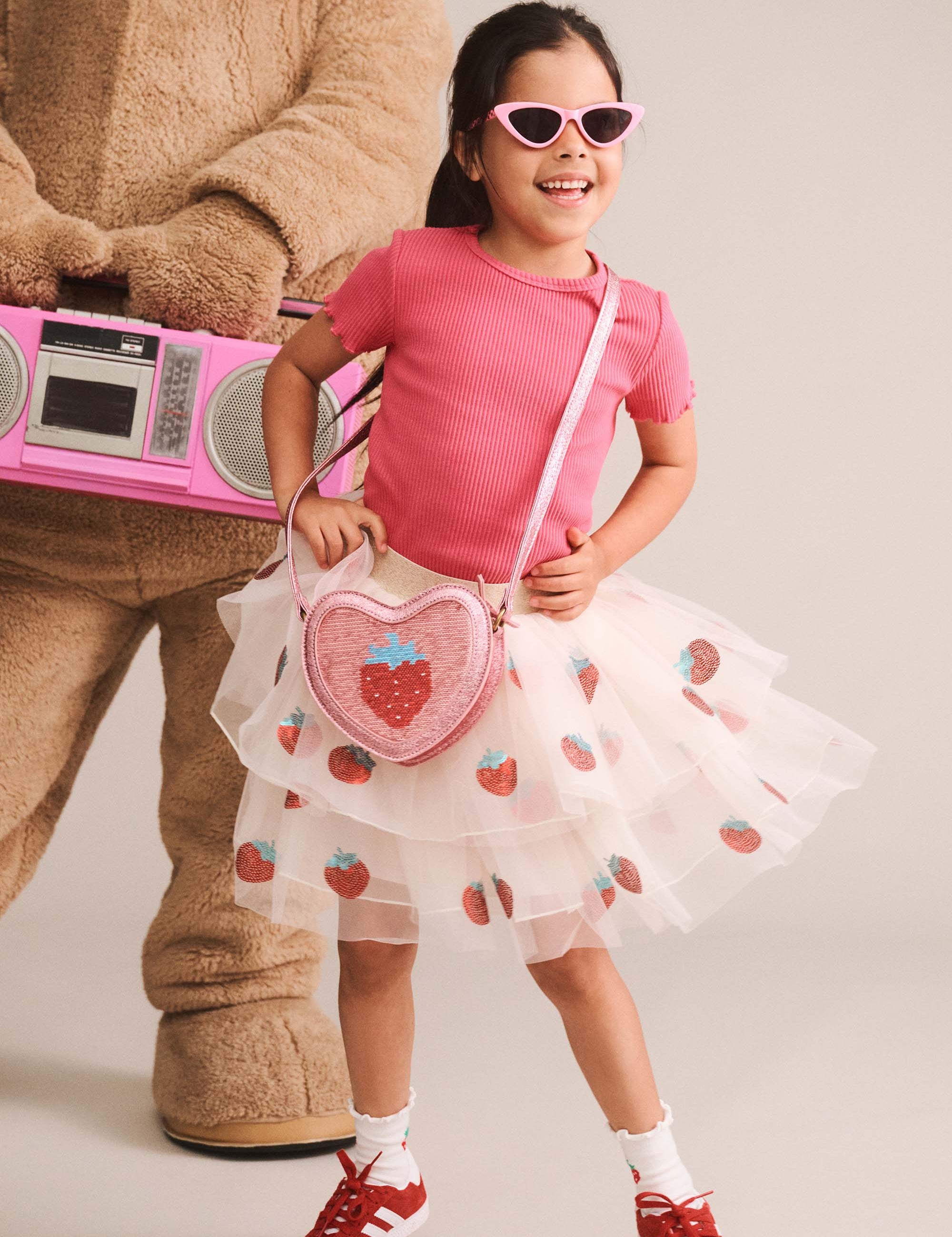 Sequin Strawberry Tulle Skirt SKIRT Huxbaby Shopify