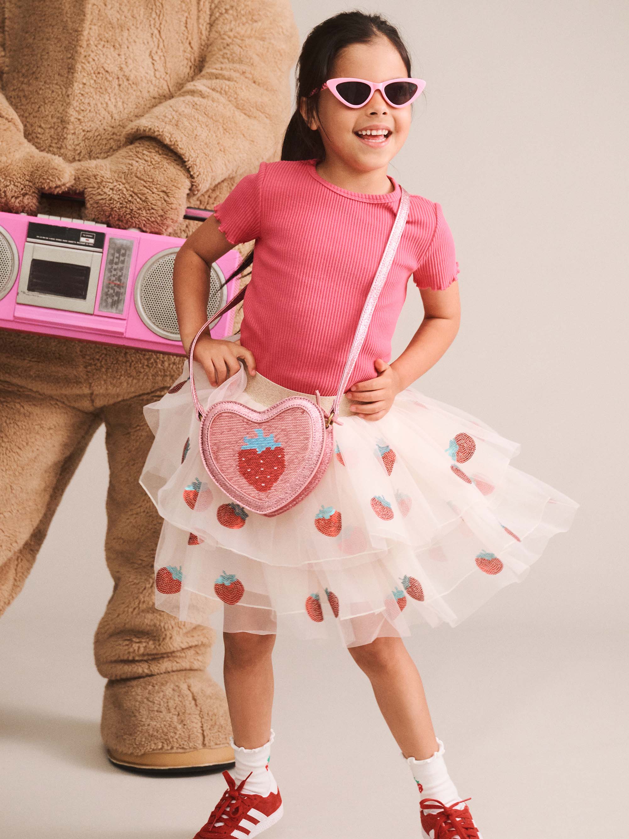 Sequin Strawberry Tulle Skirt SKIRT Huxbaby Shopify