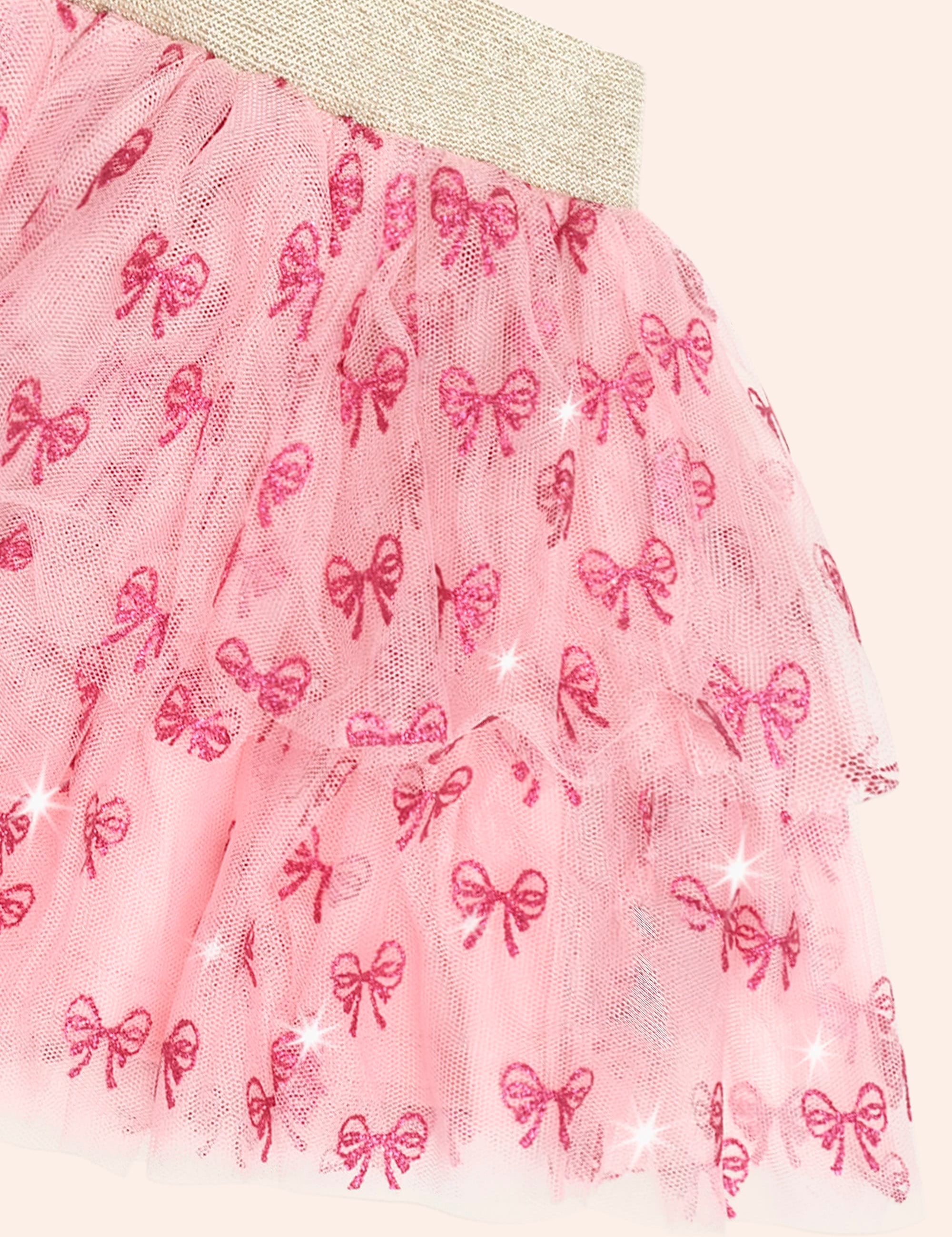 Glitter Bow Tiered Skirt SKIRT Huxbaby Shopify
