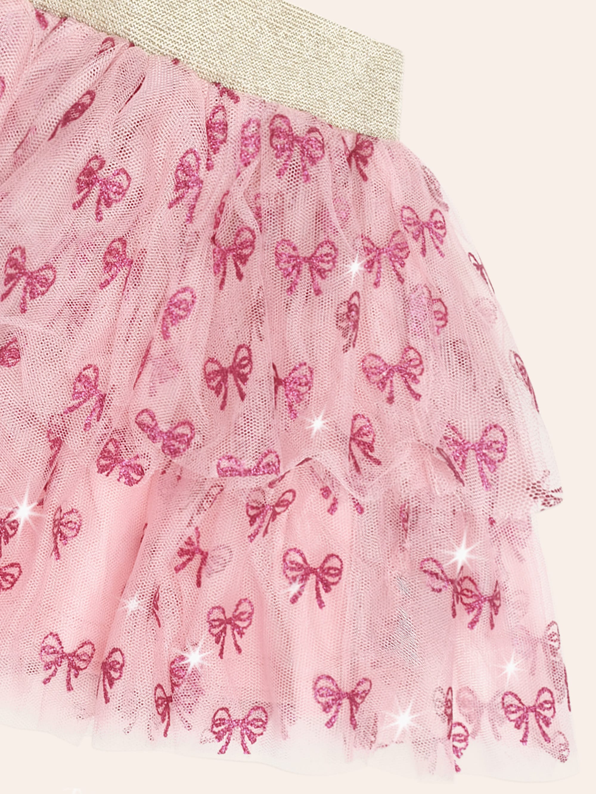Glitter Bow Tiered Skirt SKIRT Huxbaby Shopify