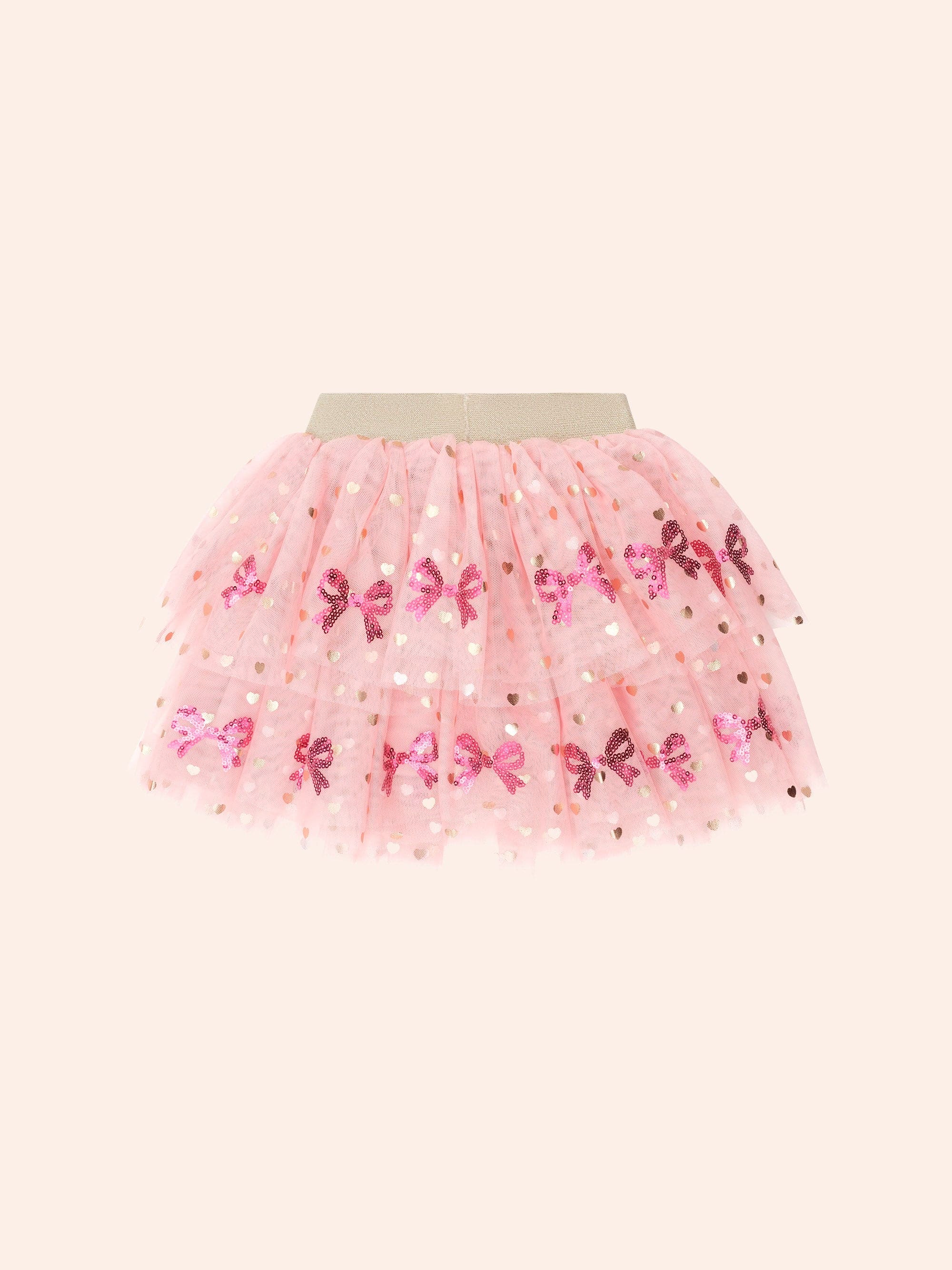 Sequin Bow Tiered Tulle Skirt SKIRT Huxbaby