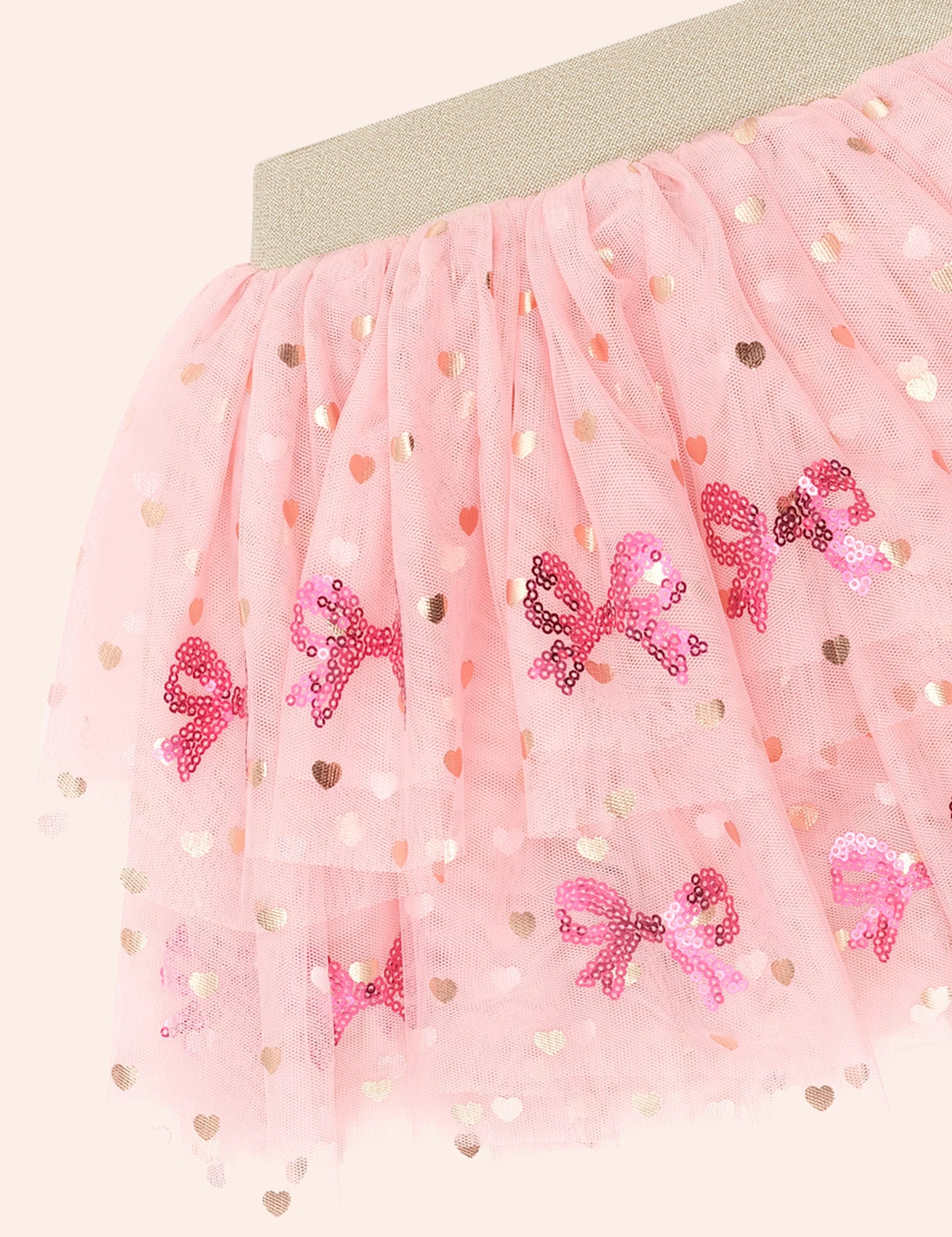 Sequin Bow Tiered Tulle Skirt SKIRT Huxbaby