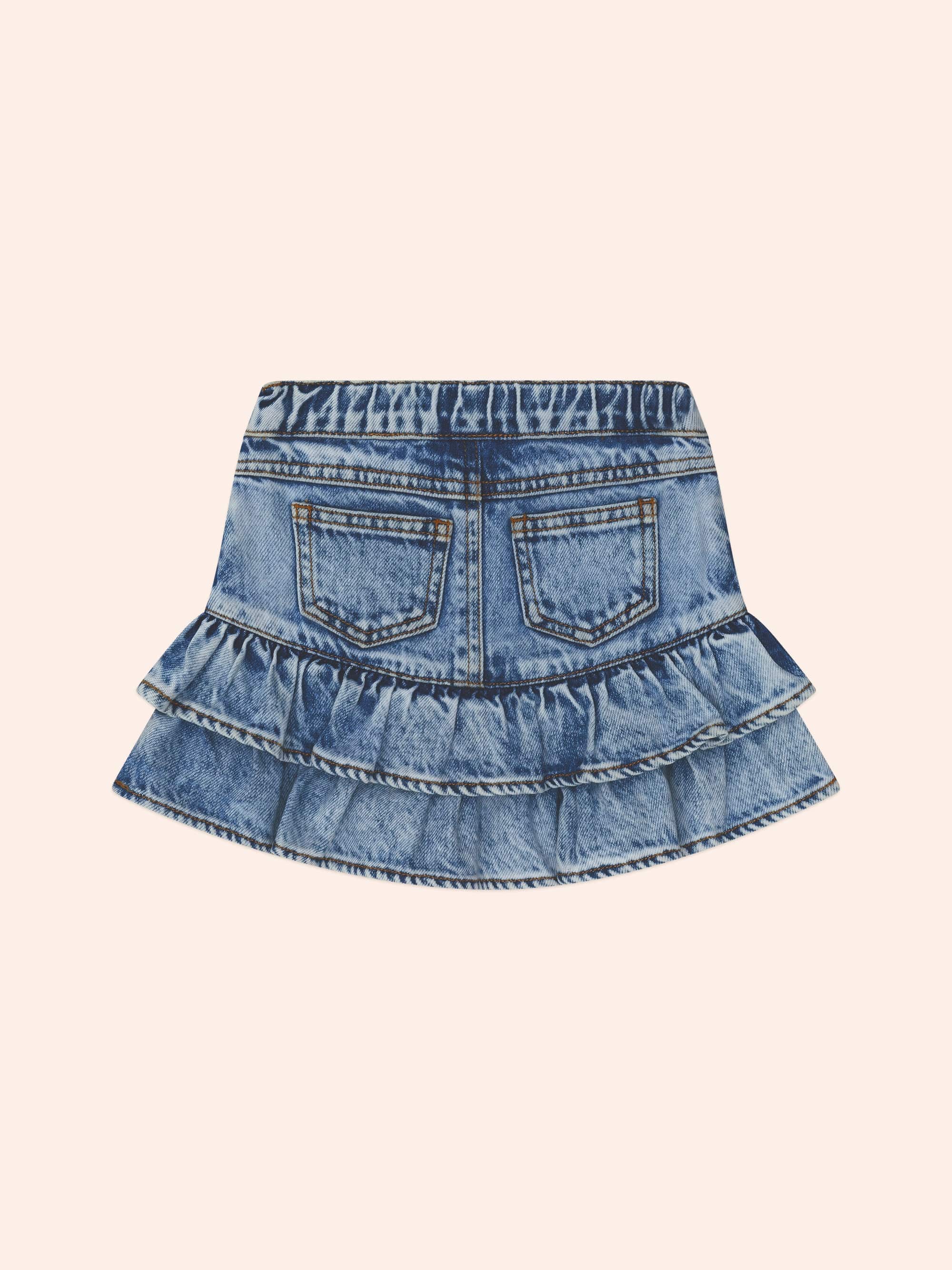 Dreamy Denim Tirered Skirt SKIRT Huxbaby