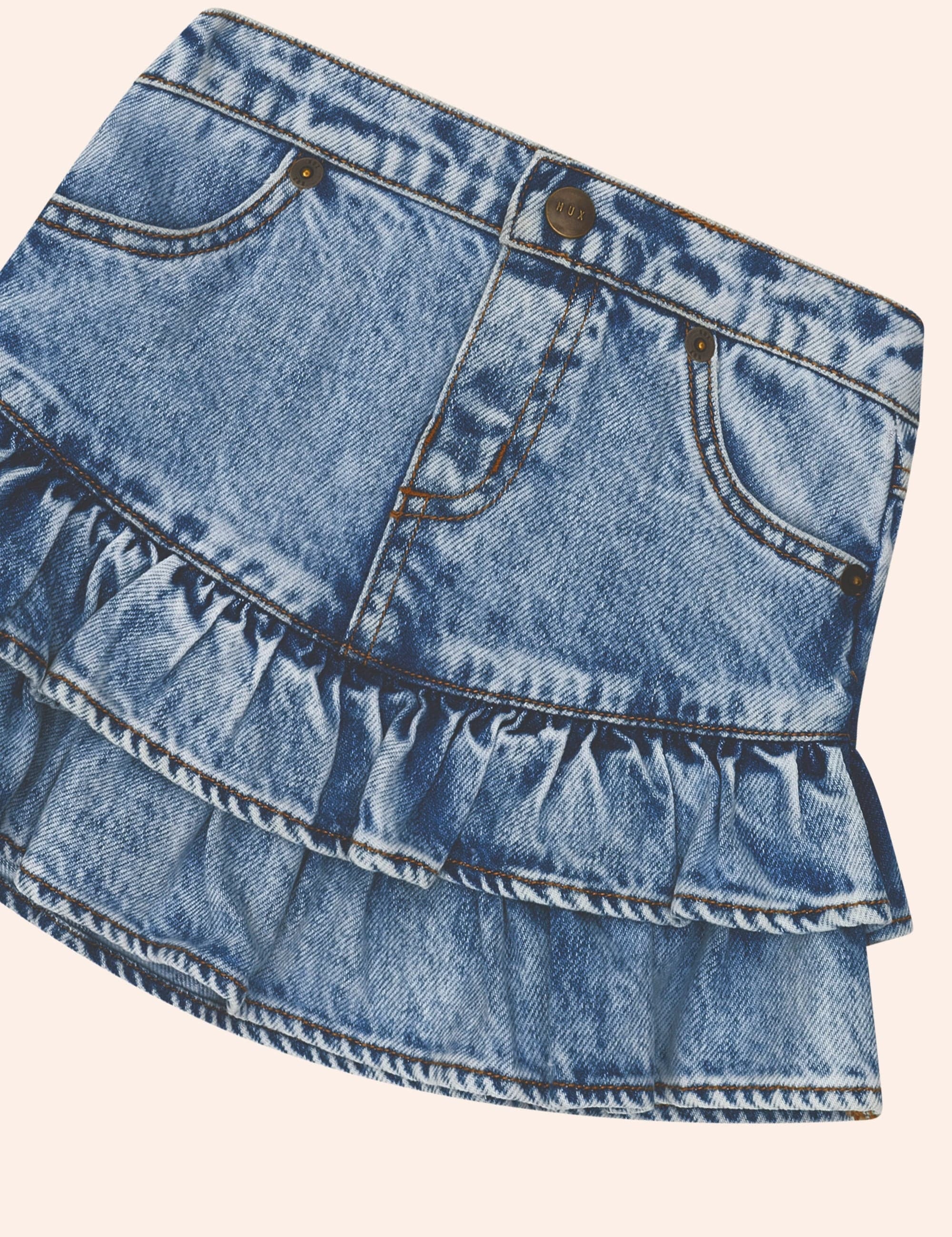 Dreamy Denim Tirered Skirt SKIRT Huxbaby