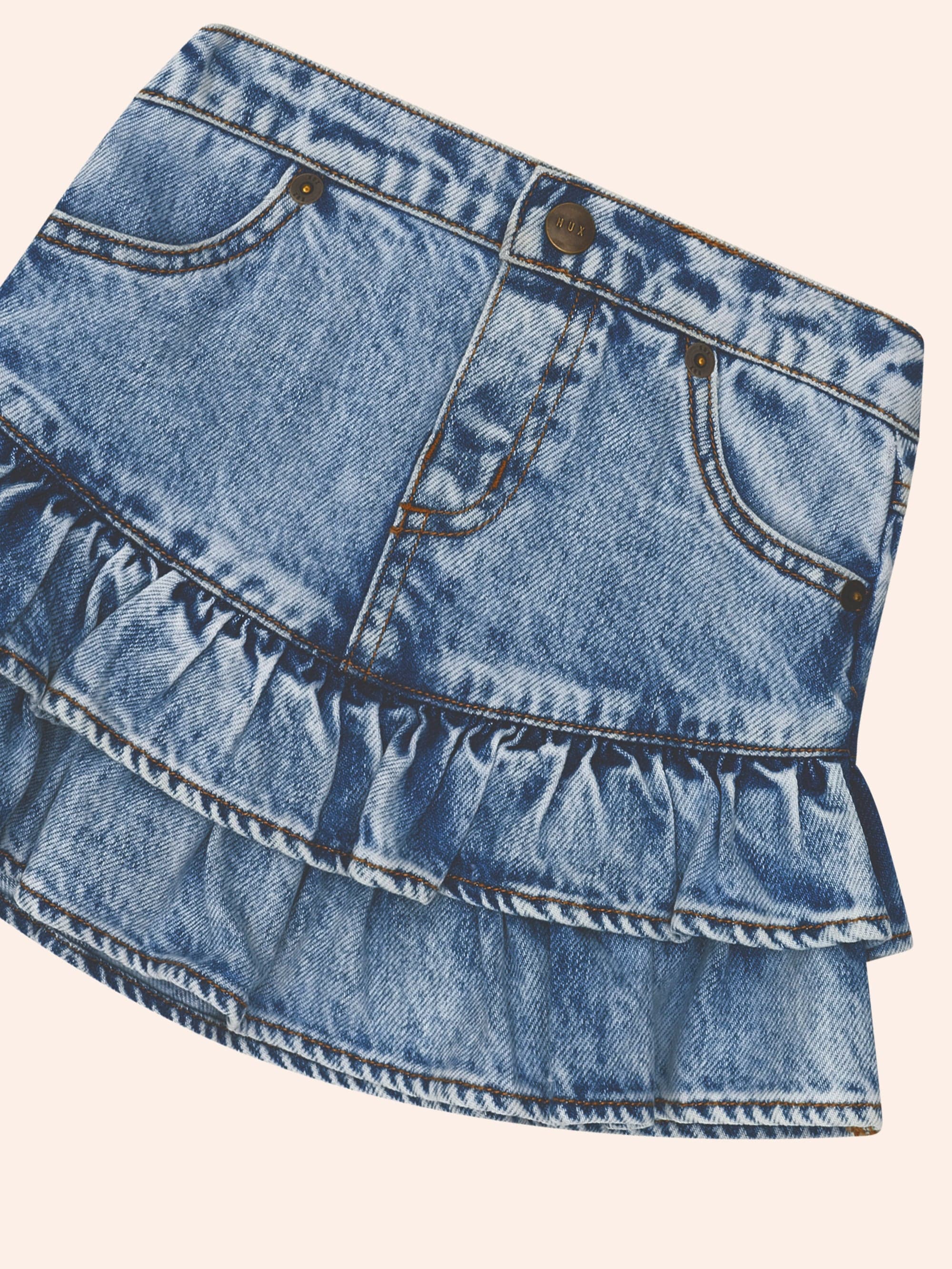 Dreamy Denim Tirered Skirt SKIRT Huxbaby