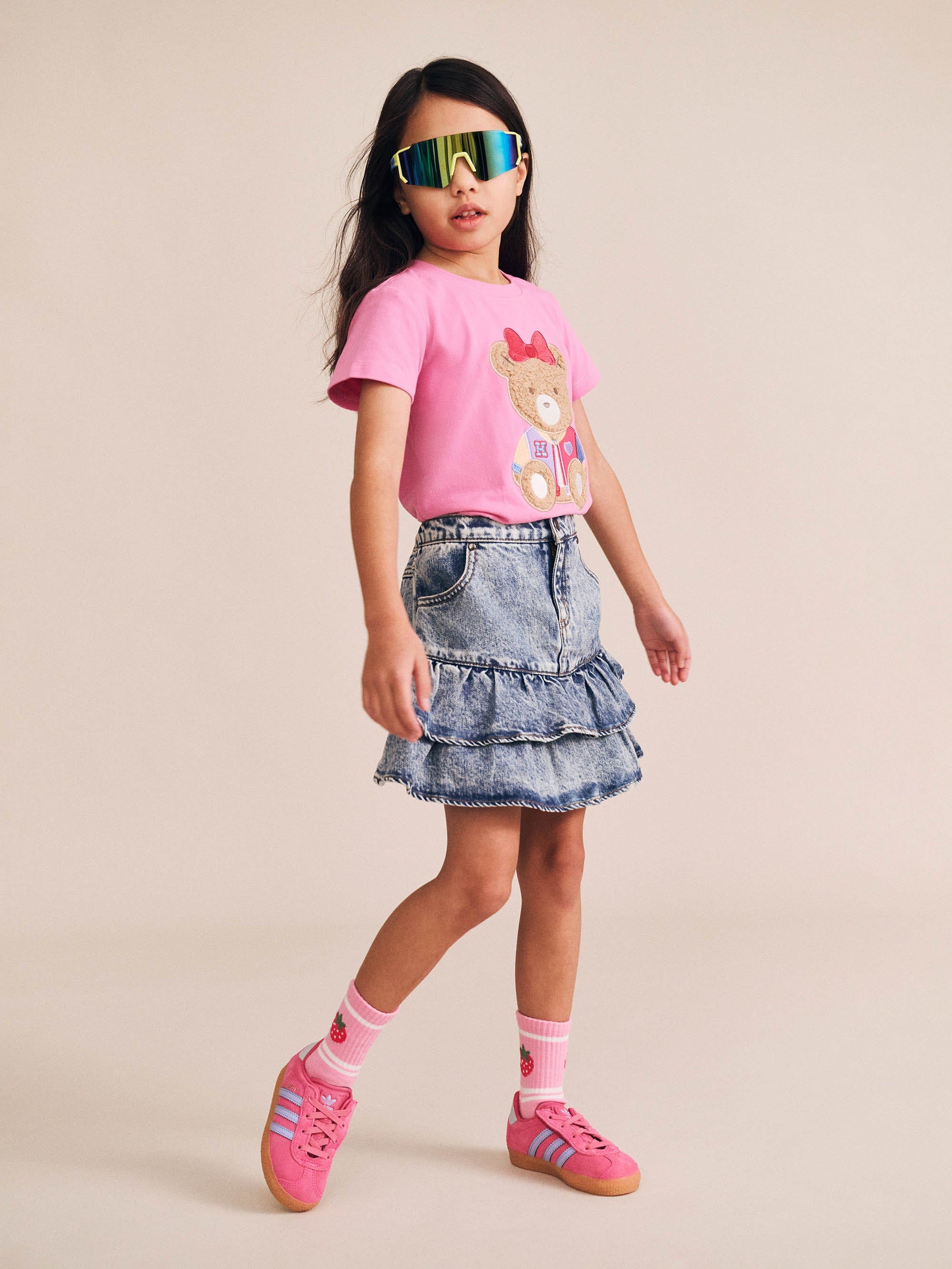 Dreamy Denim Tirered Skirt SKIRT Huxbaby