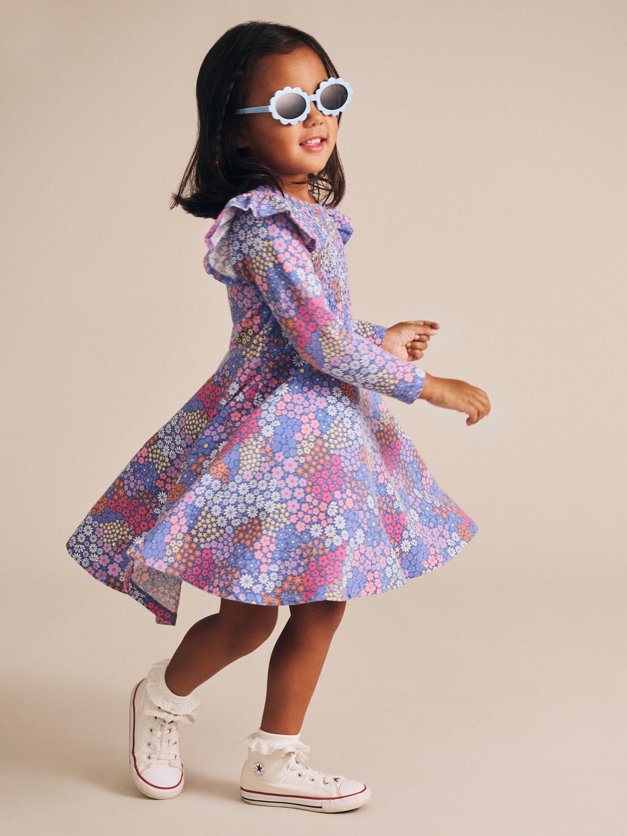 Floral Bloom Twirly Dress DRESS Huxbaby