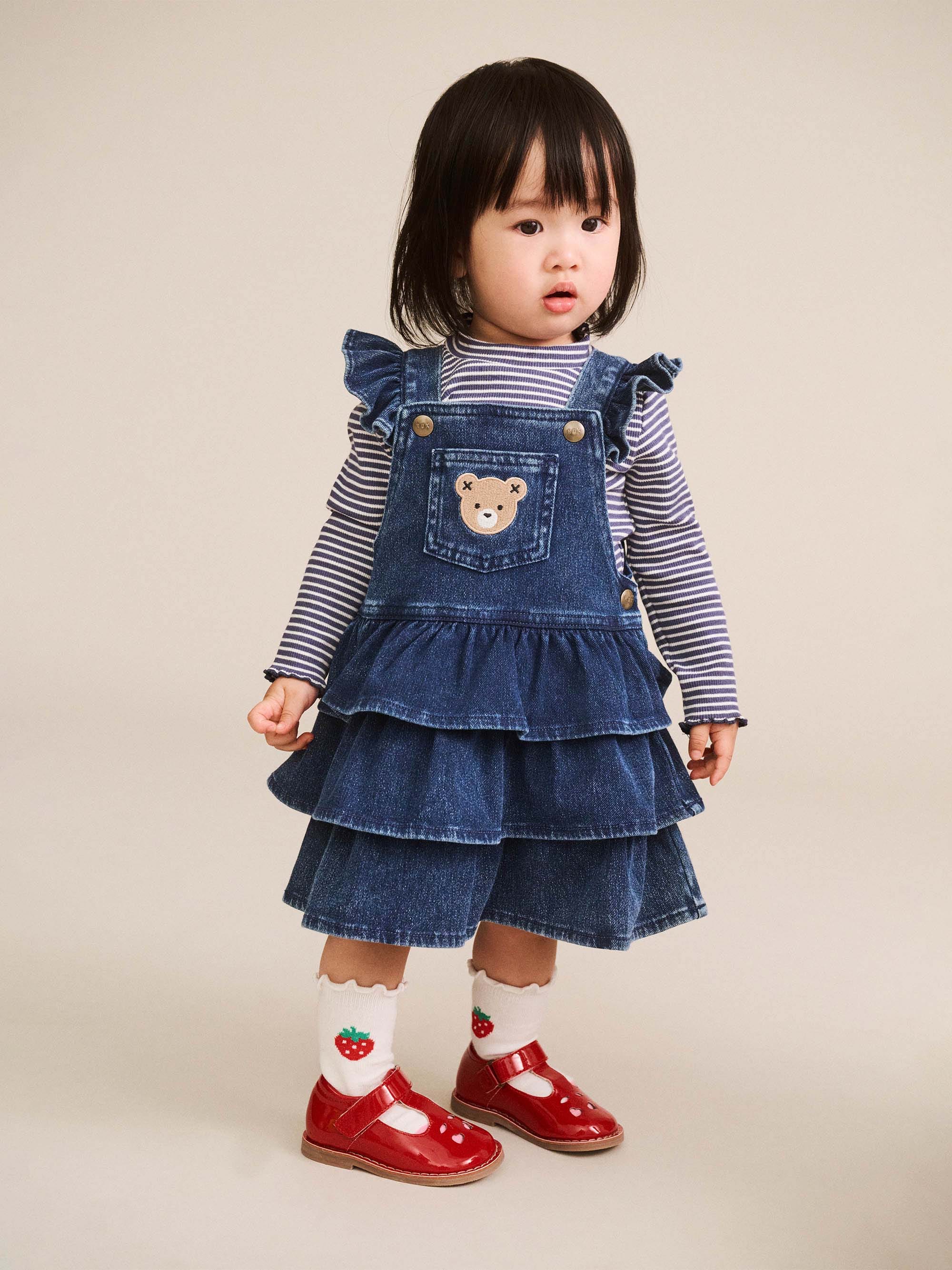 Huxbaby Shopify DRESS Dreamy Denim Pinafore