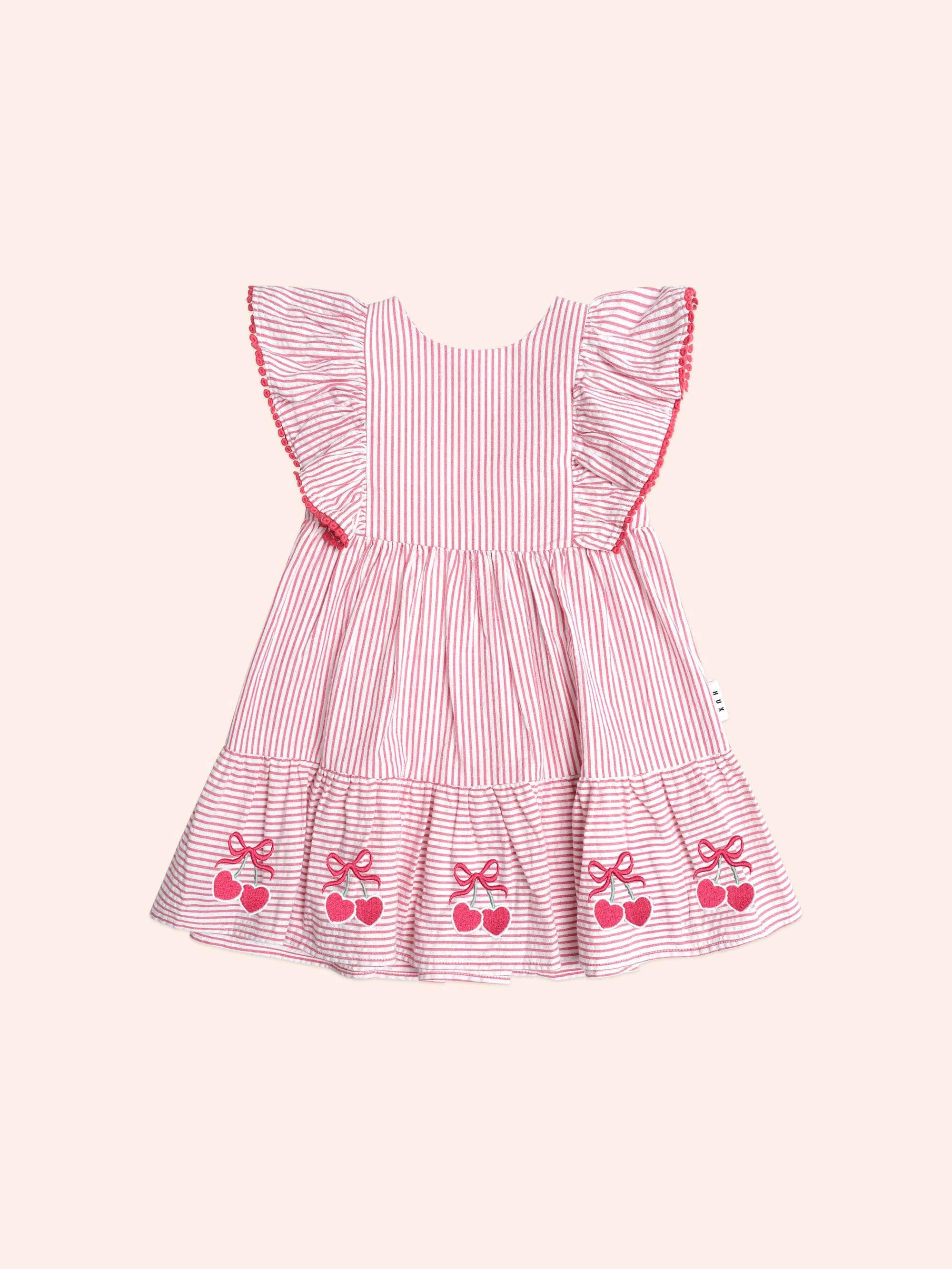 Cherry Pie Stripe Dress DRESS Huxbaby