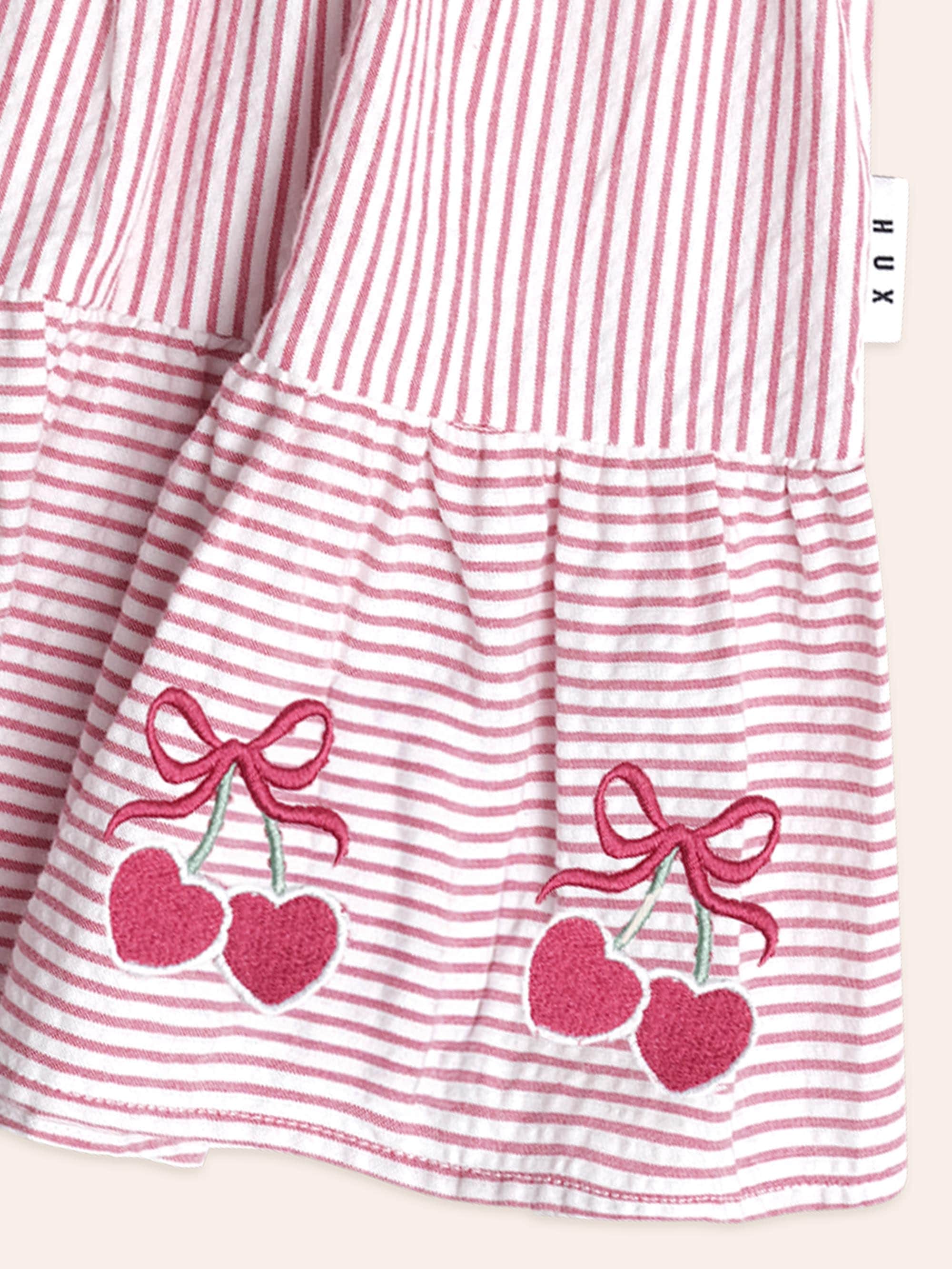 Cherry Pie Stripe Dress DRESS Huxbaby