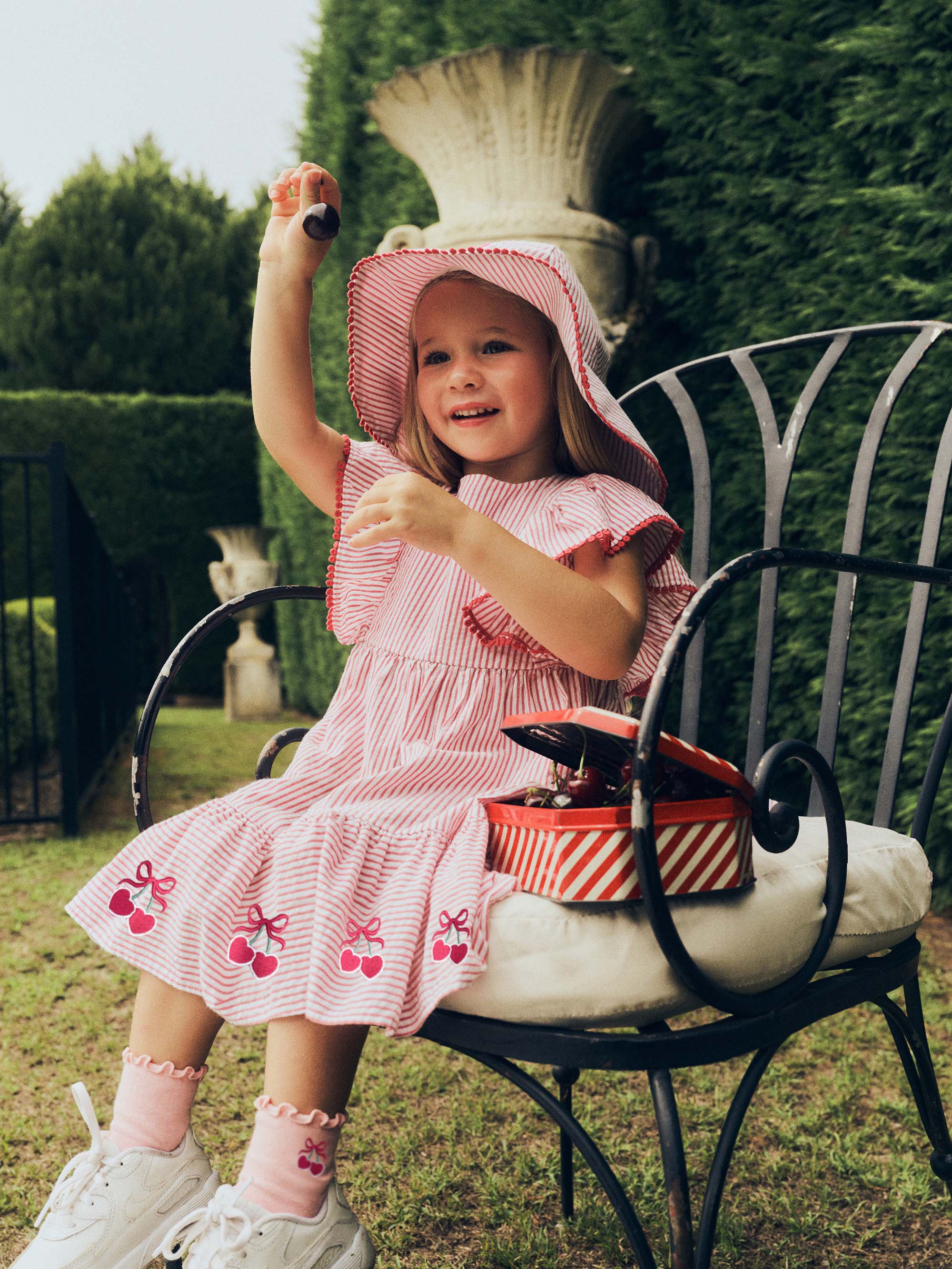 Cherry Pie Stripe Dress DRESS Huxbaby