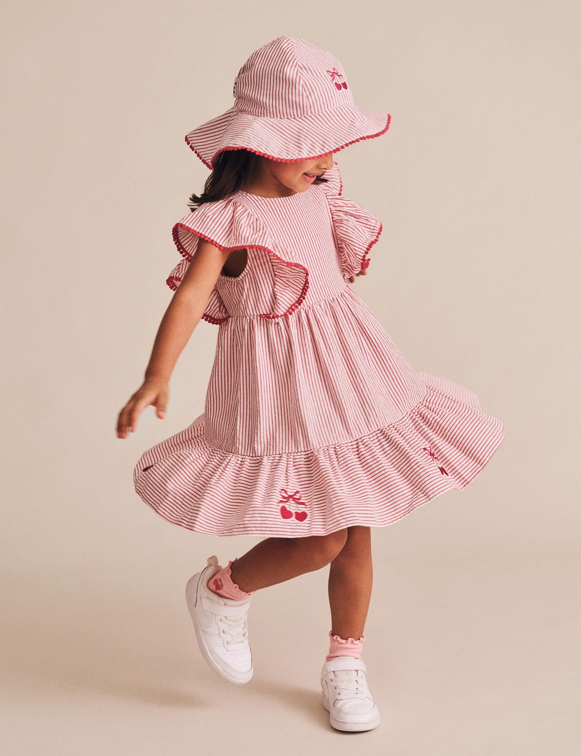 Cherry Pie Stripe Dress DRESS Huxbaby