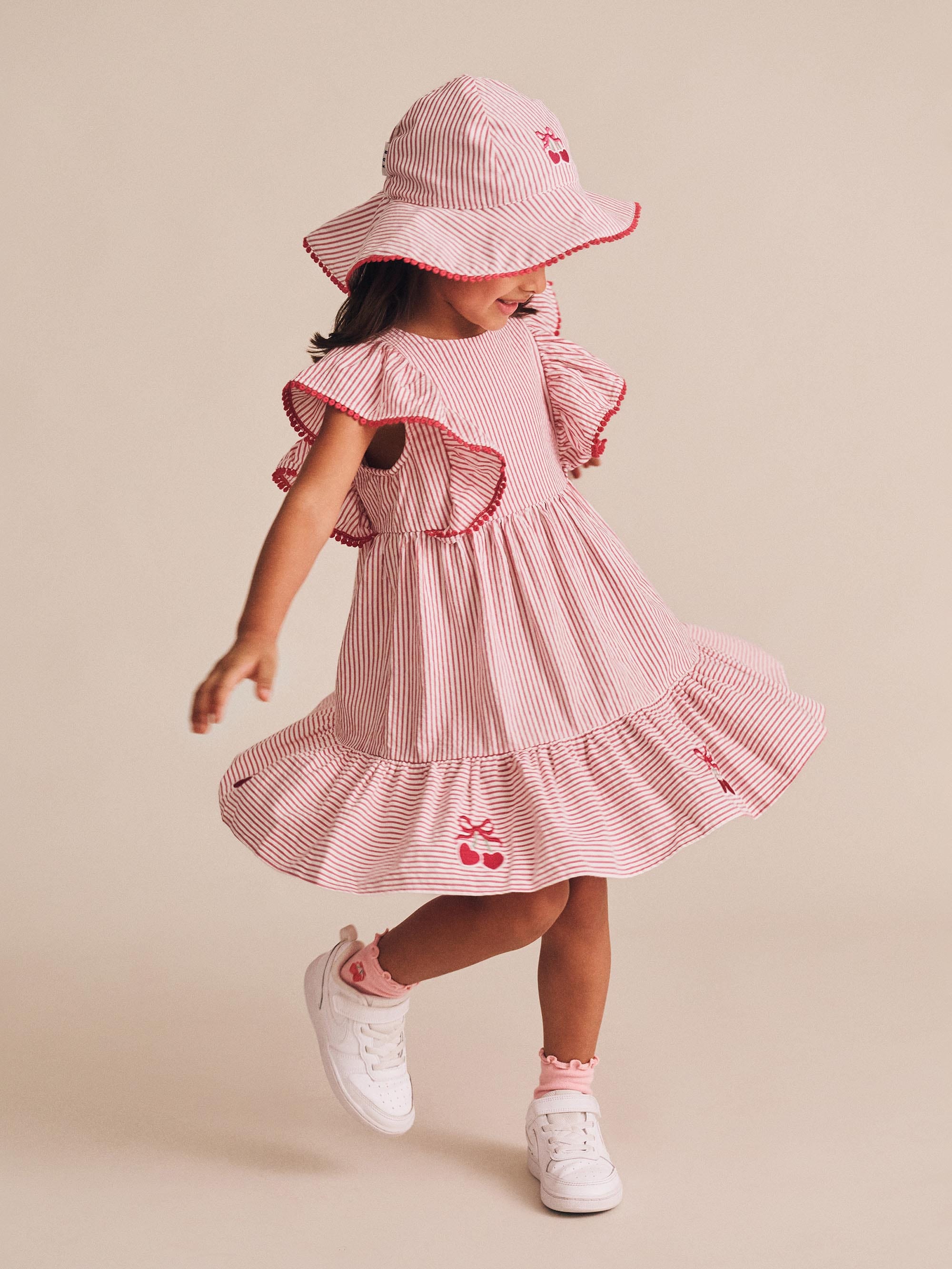 Cherry Pie Stripe Dress DRESS Huxbaby