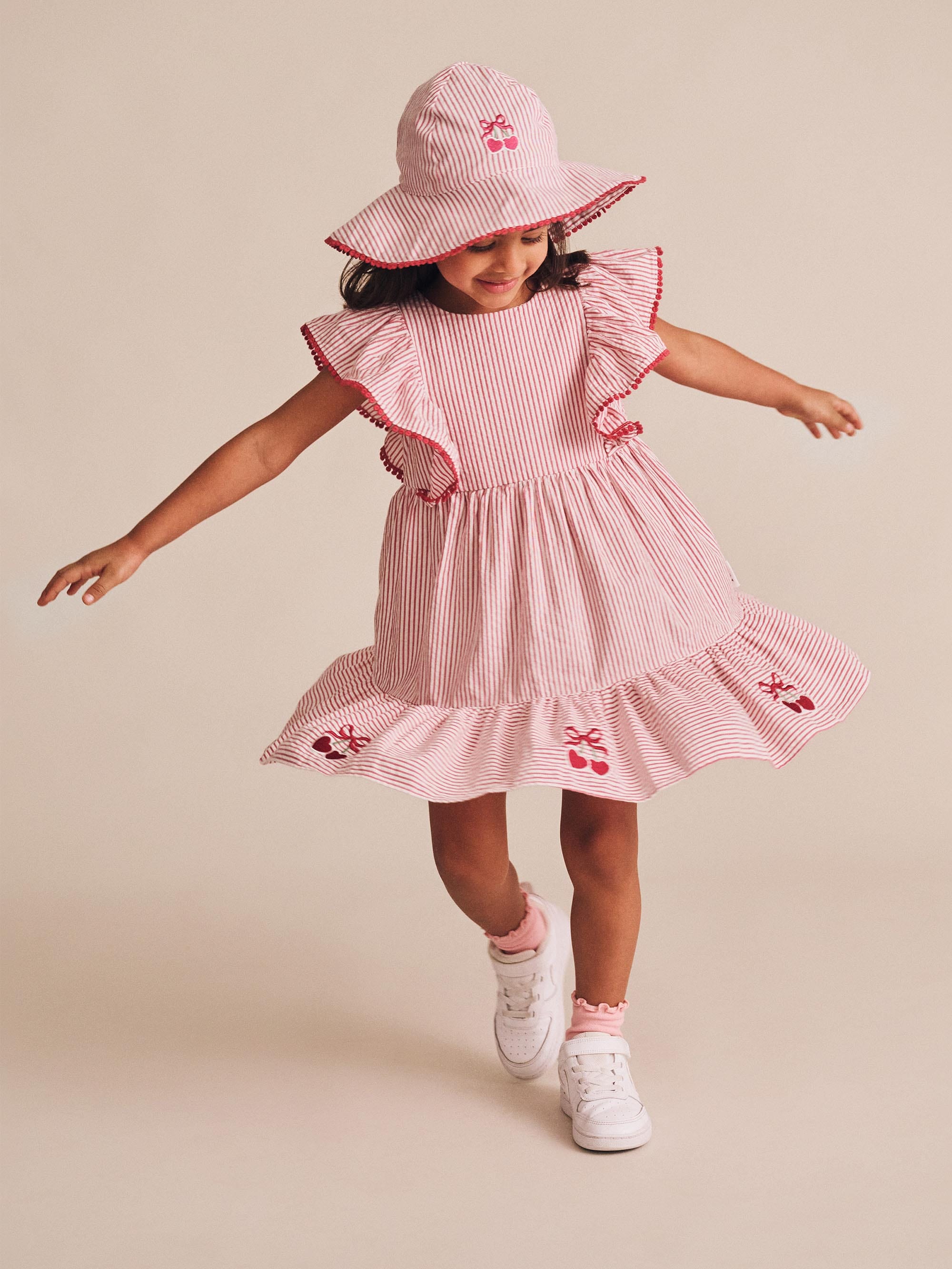 Cherry Pie Stripe Dress DRESS Huxbaby