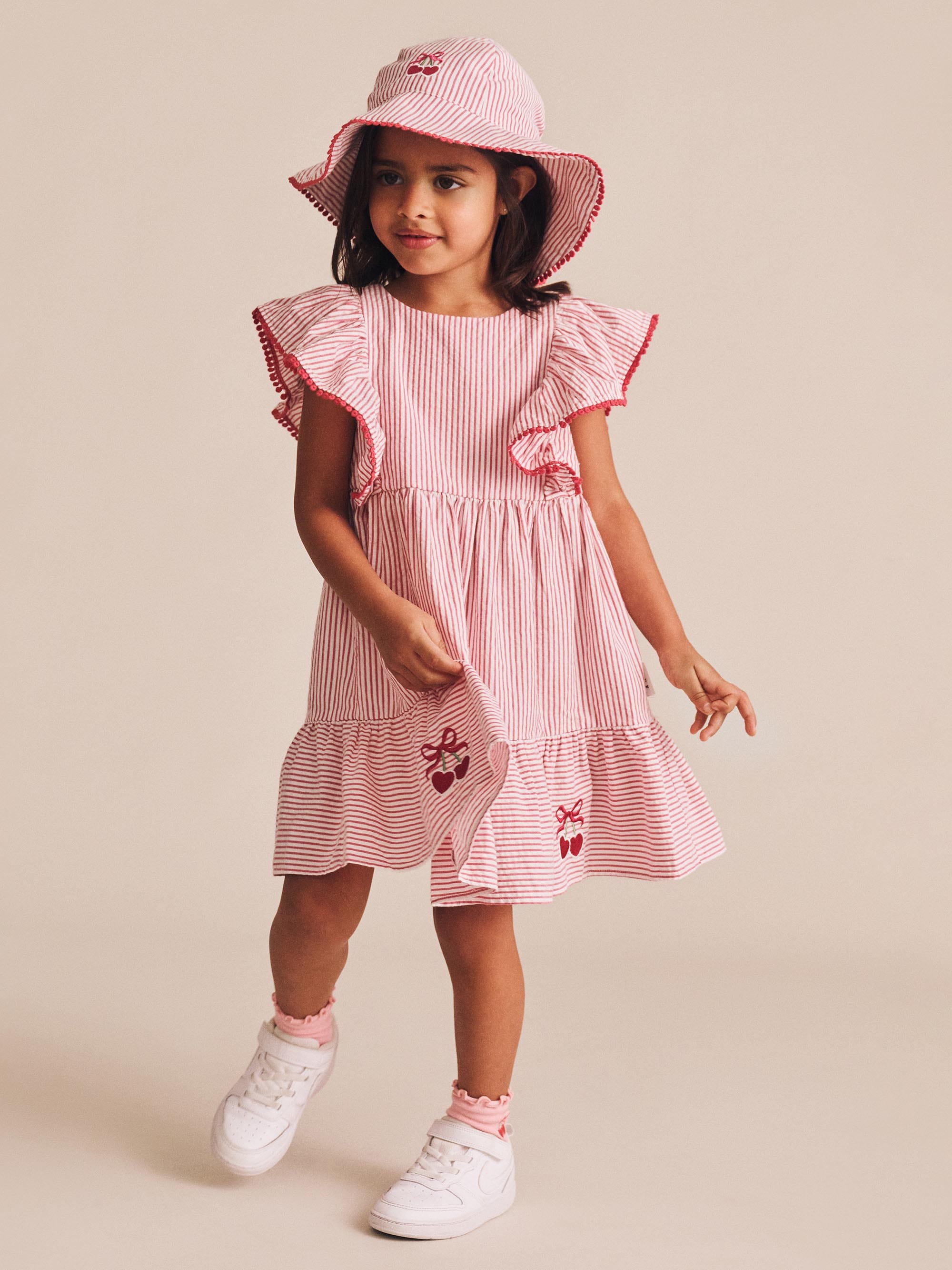 Cherry Pie Stripe Dress DRESS Huxbaby