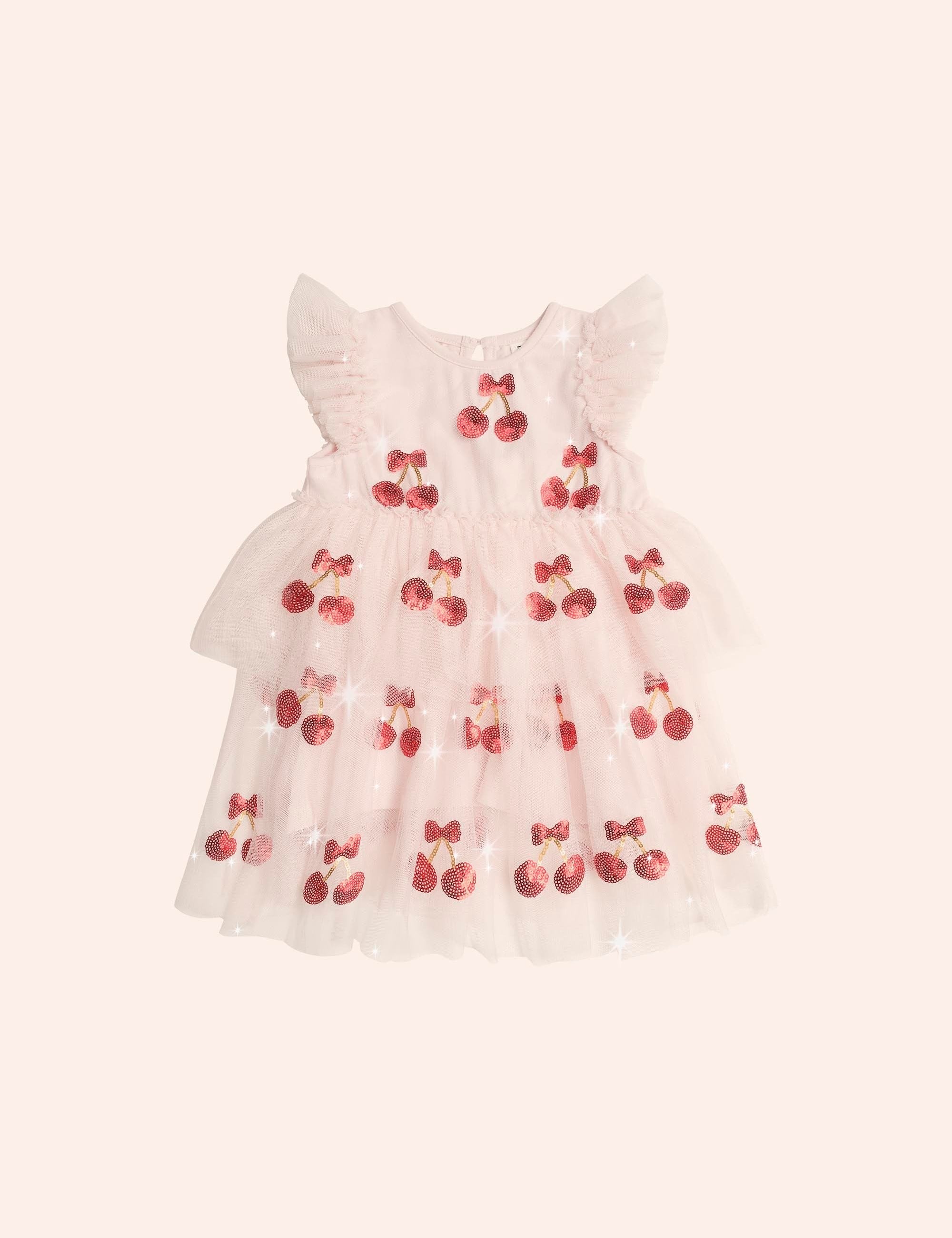 Sequin Cherry Pie Tulle Dress DRESS Huxbaby