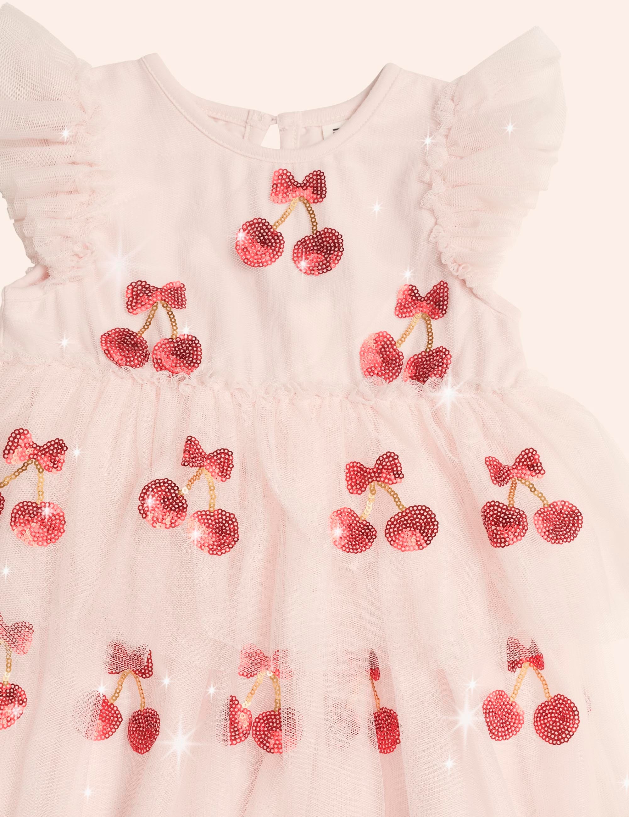 Sequin Cherry Pie Tulle Dress DRESS Huxbaby