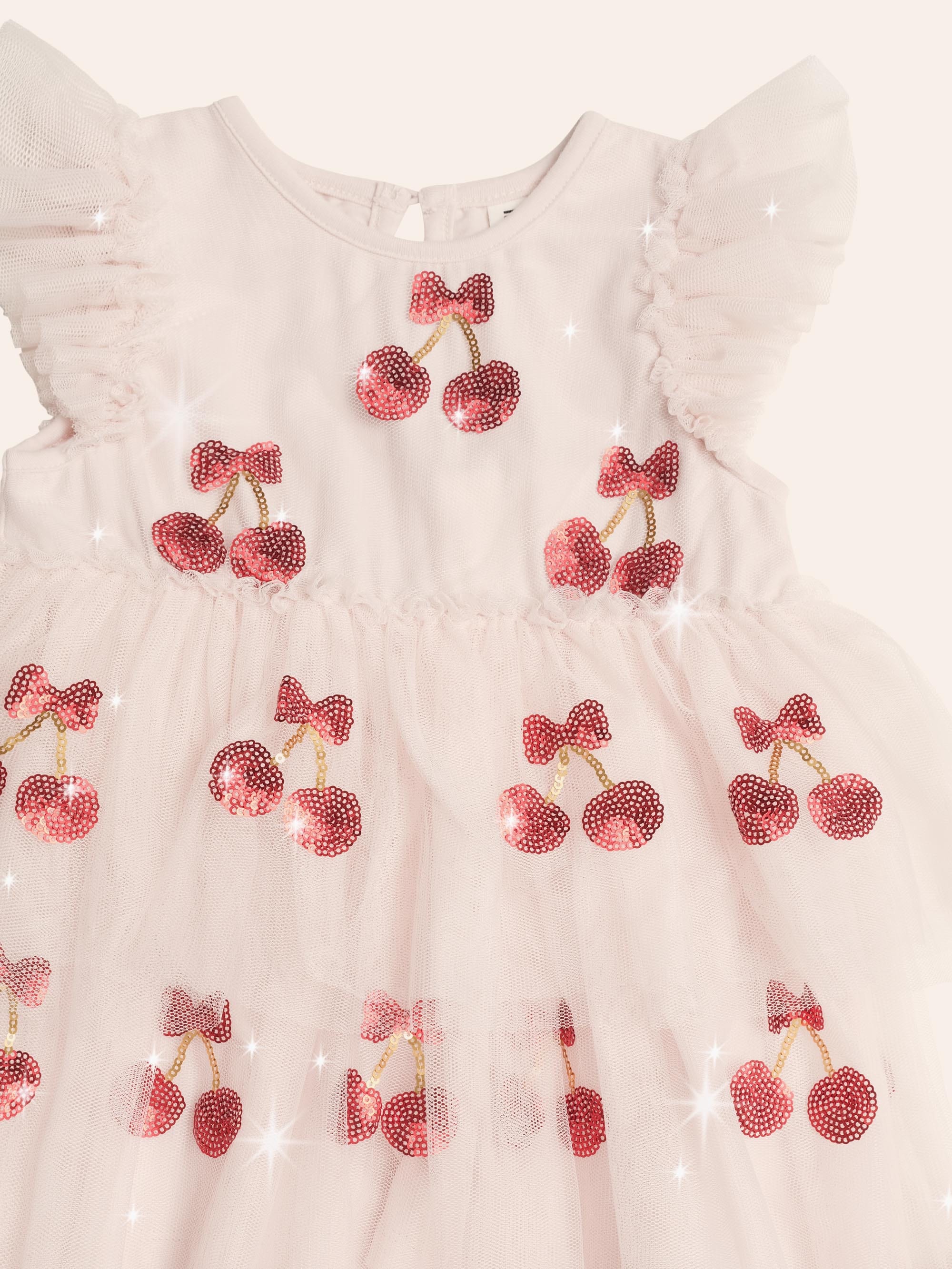 Sequin Cherry Pie Tulle Dress DRESS Huxbaby